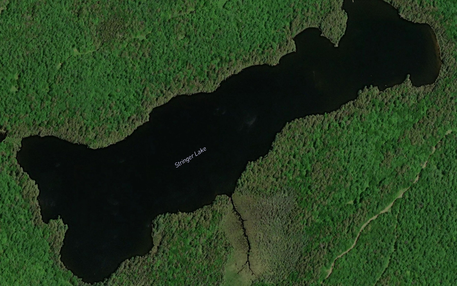 Satellite map of the Stringer Lake