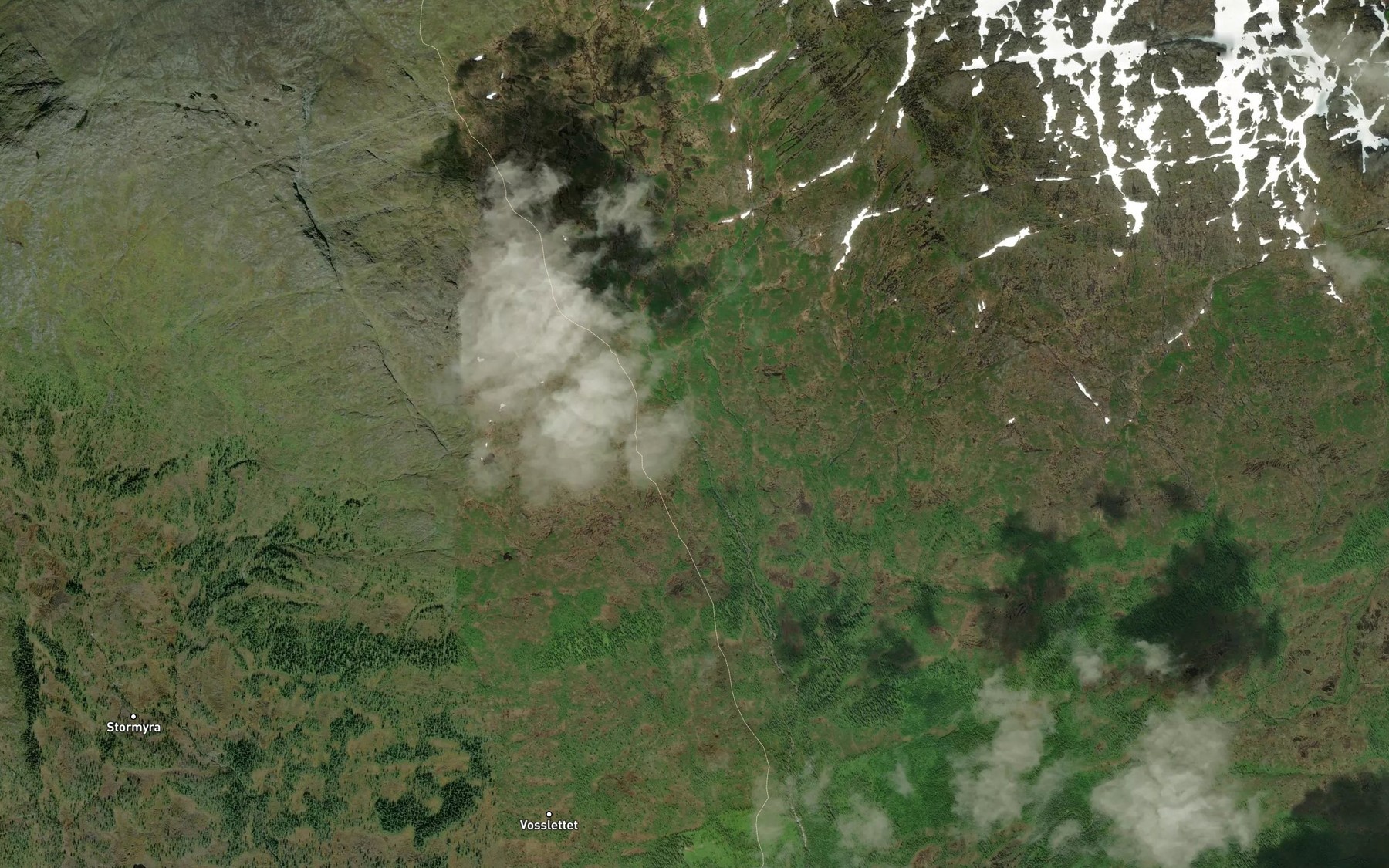 Satellite map of the Saeteraa