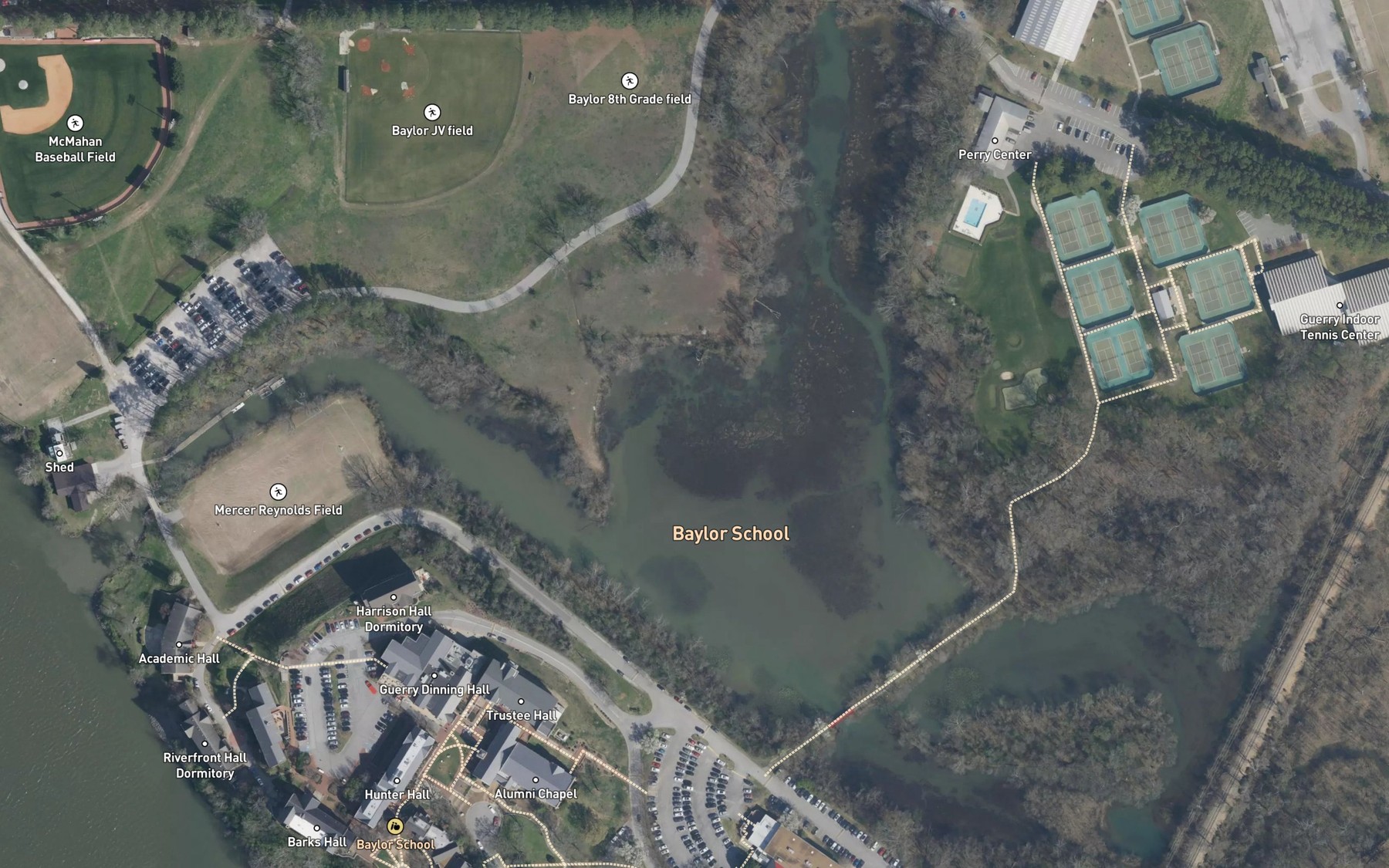 Satellite map of the Baylor Lake