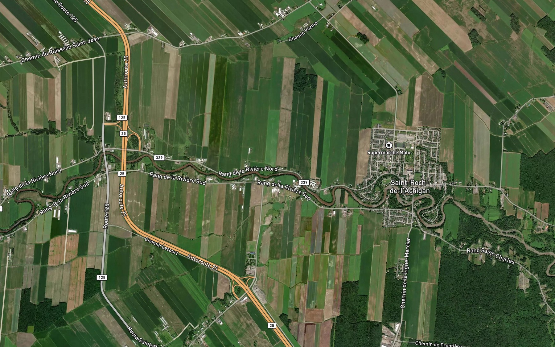 Satellite map of the Ruisseau Lemire-Henri