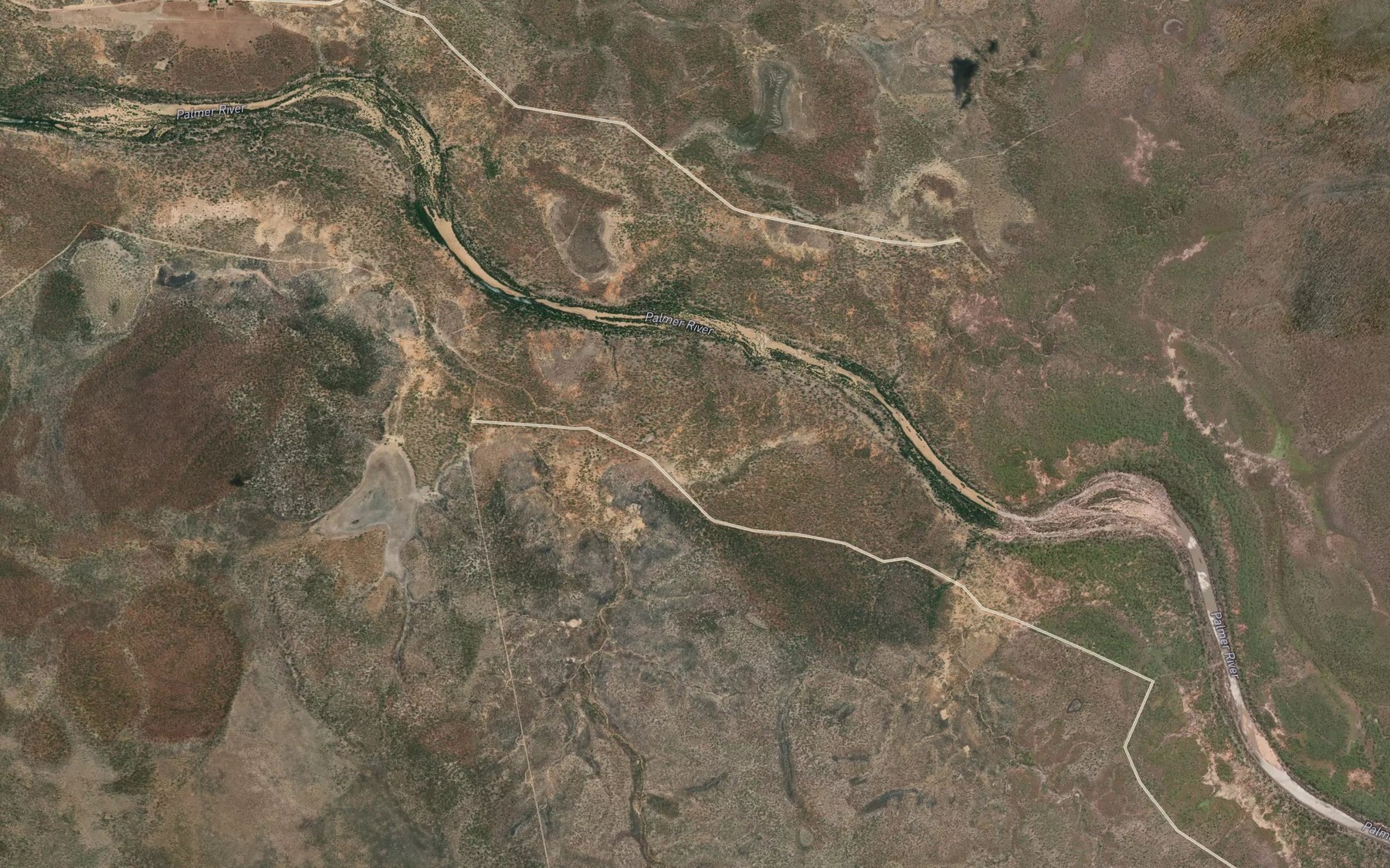 Satellite map of the Aralba Creek