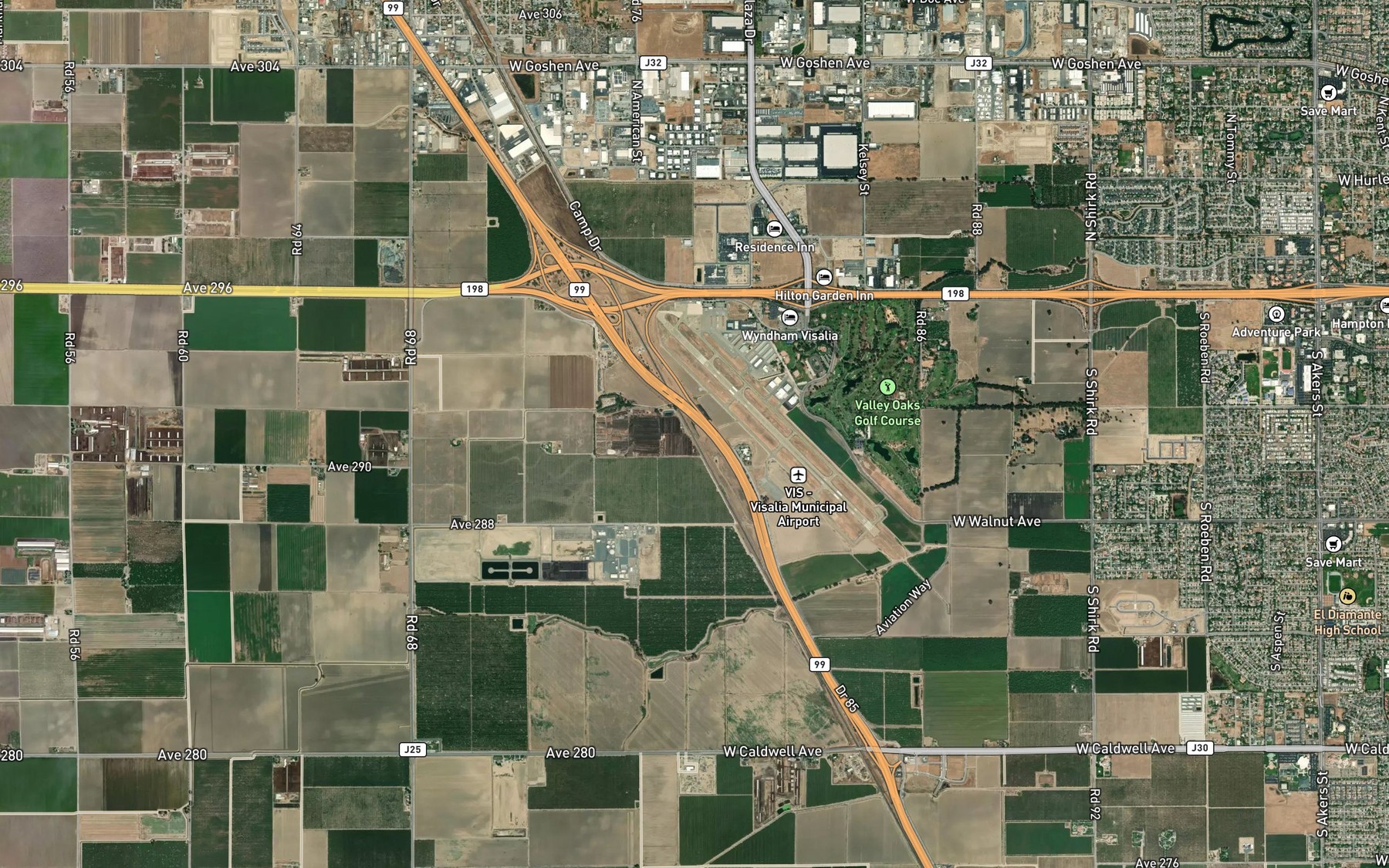 Satellite map of the North Fork Persian Ditch