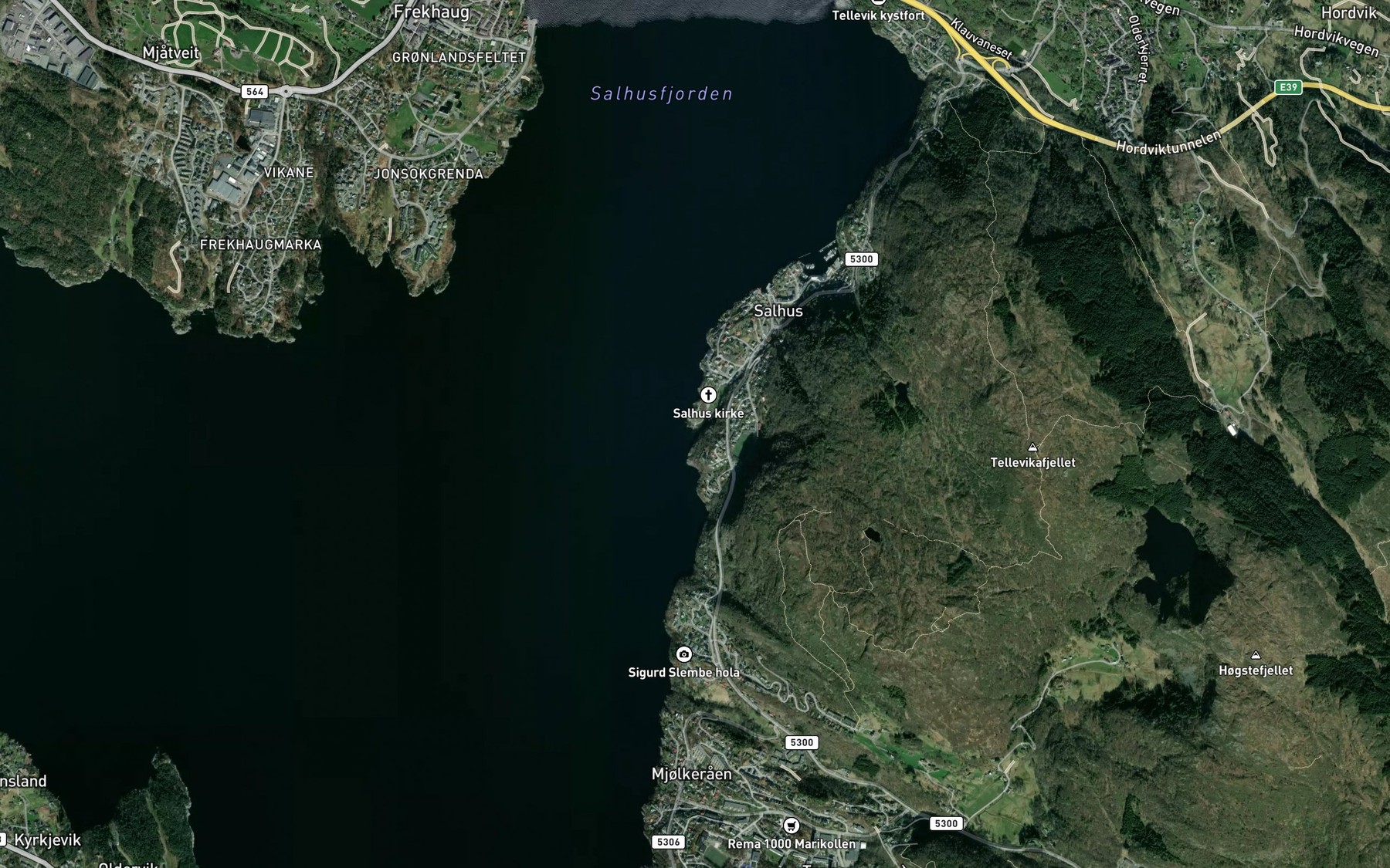 Satellite map of the Storakervika