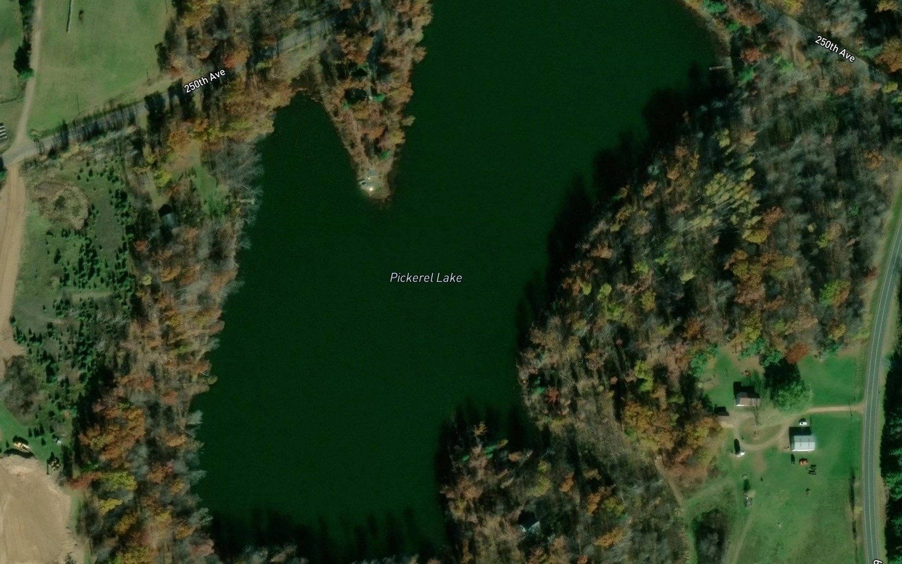 Satellite map of the Pickerel Lake