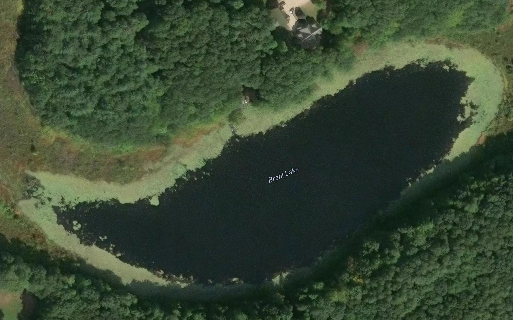 Satellite map of the Brant Lake