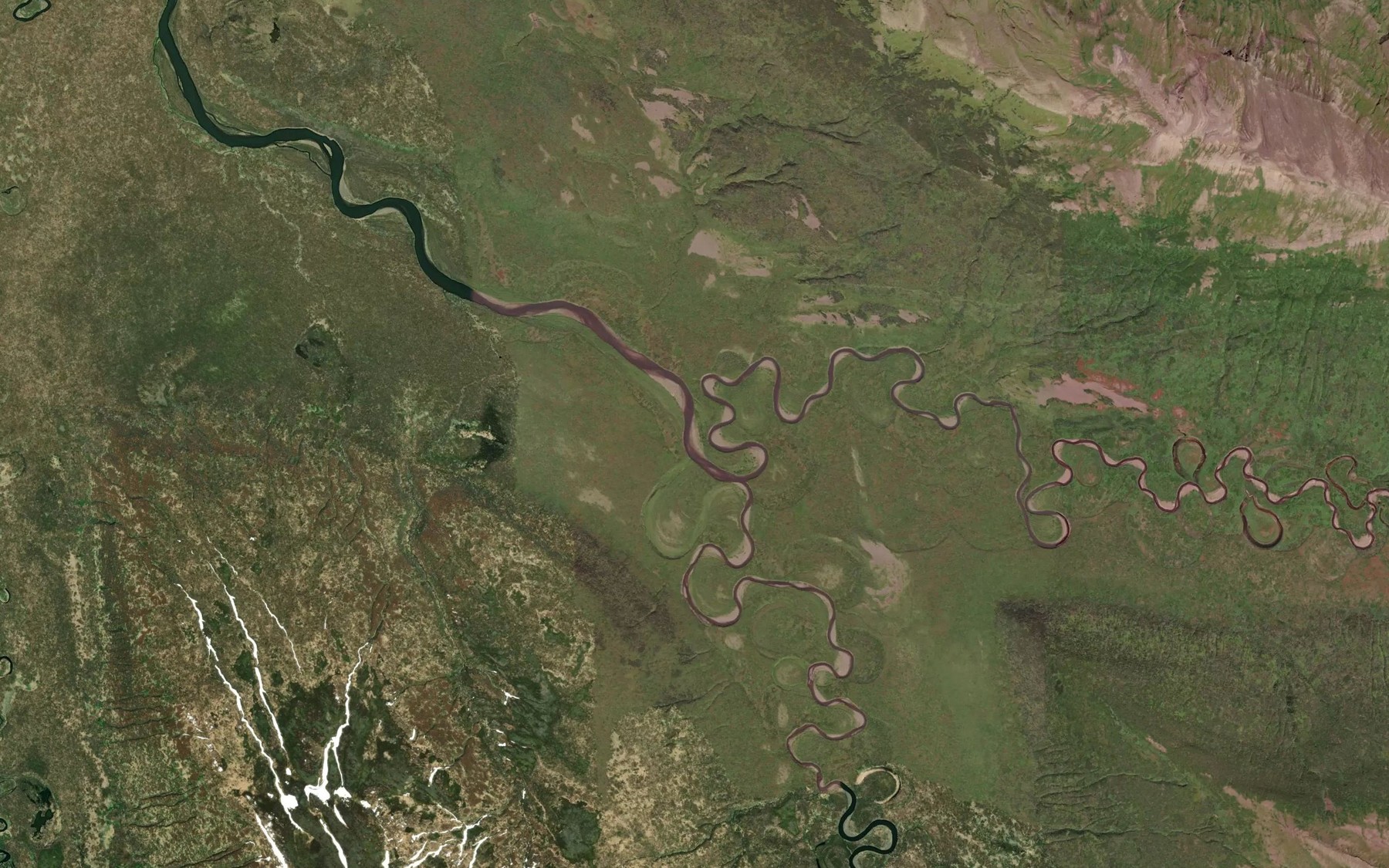 Satellite map of the Wiggly Creek