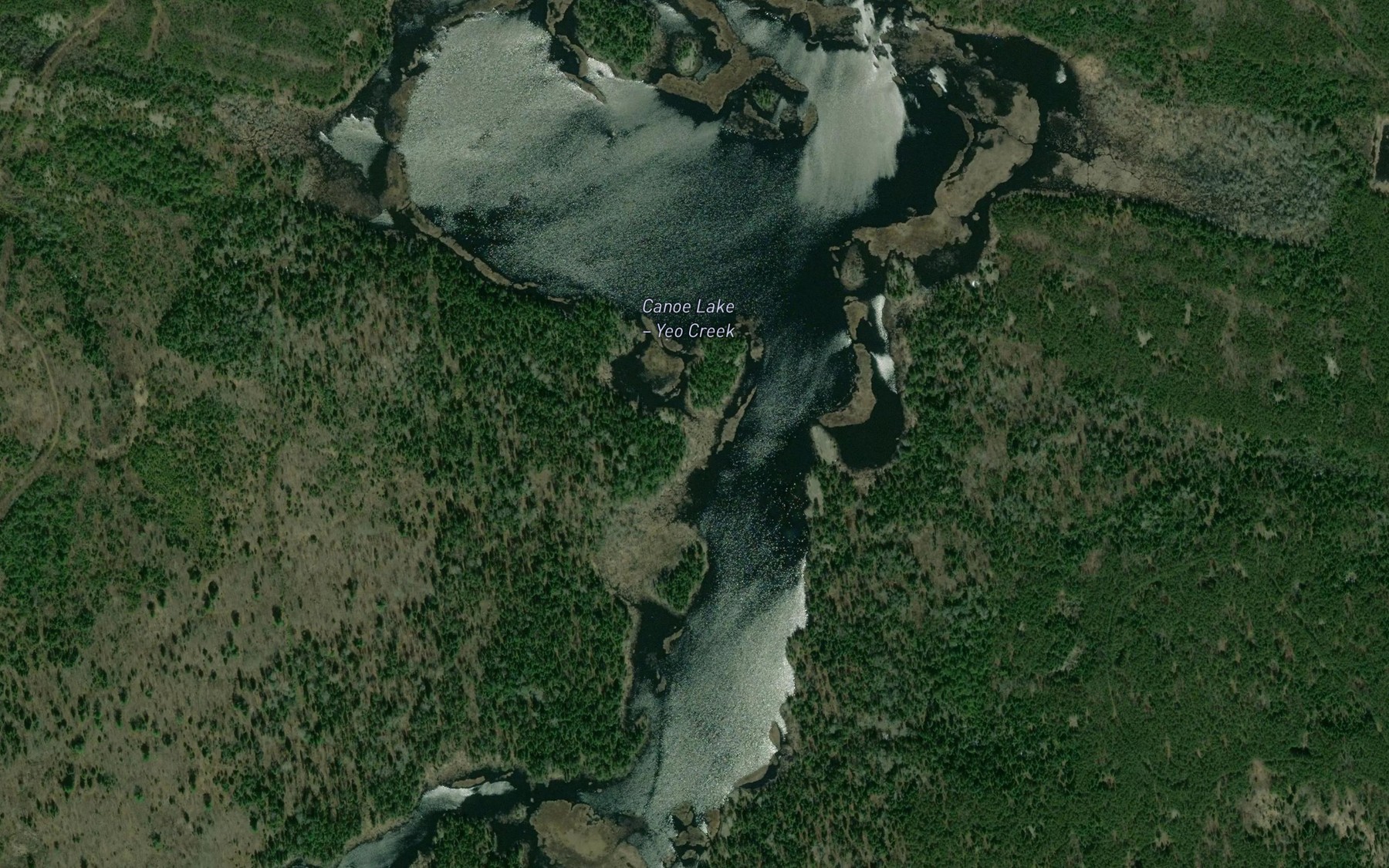 Satellite map of the Canoe Lake