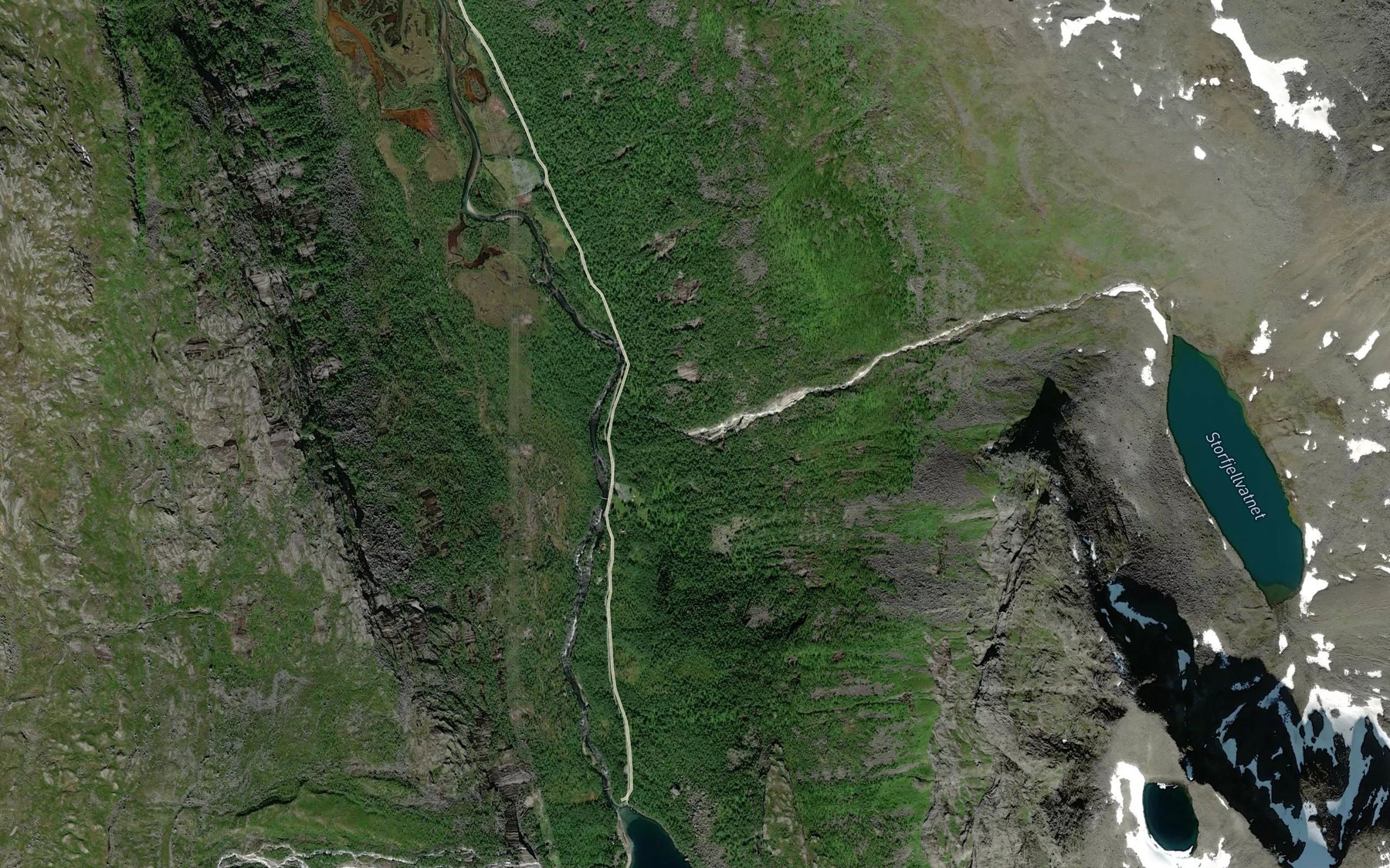 Satellite map of the Skilelva
