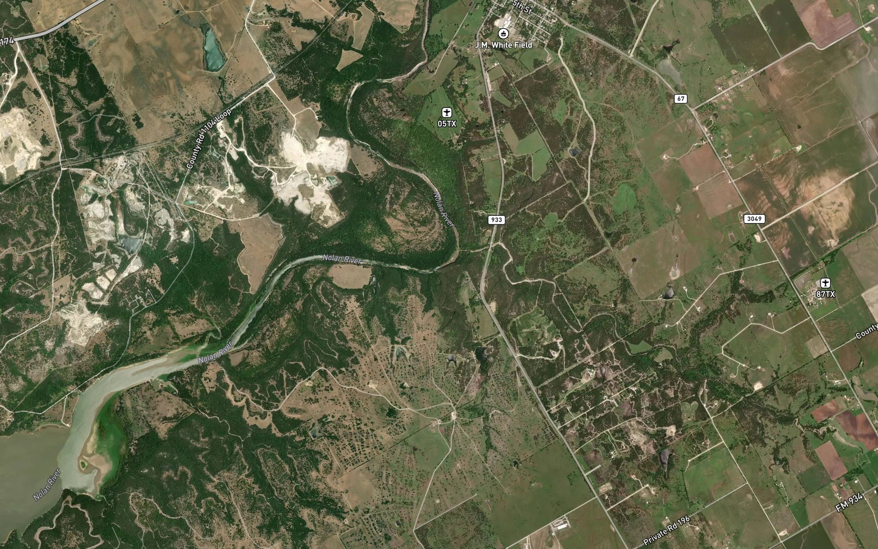 Satellite map of the Adair Spring Branch