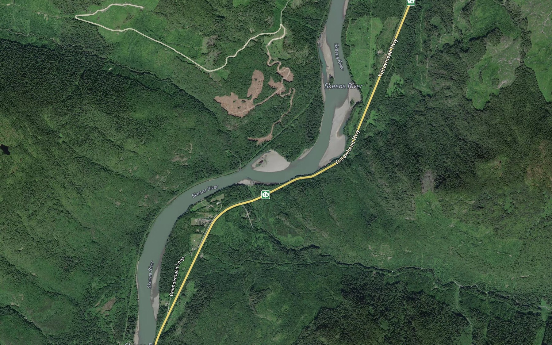 Satellite map of the Shannon Creek