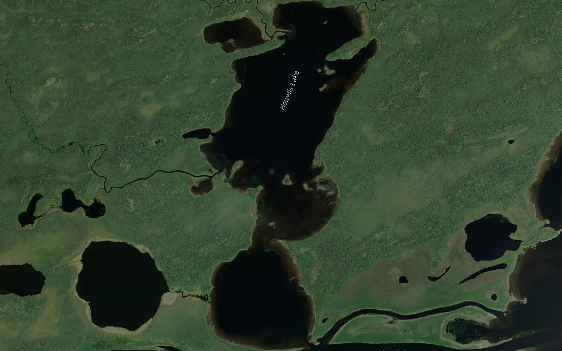 Satellite map of the Howells Lake