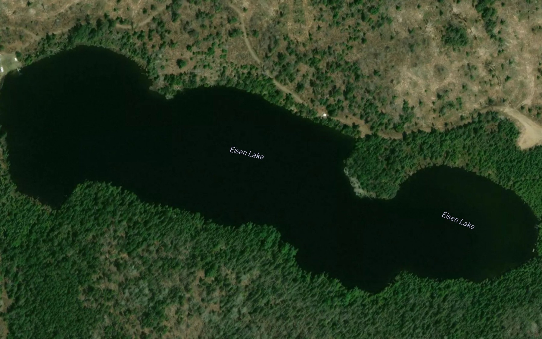 Satellite map of the Eisen Lake