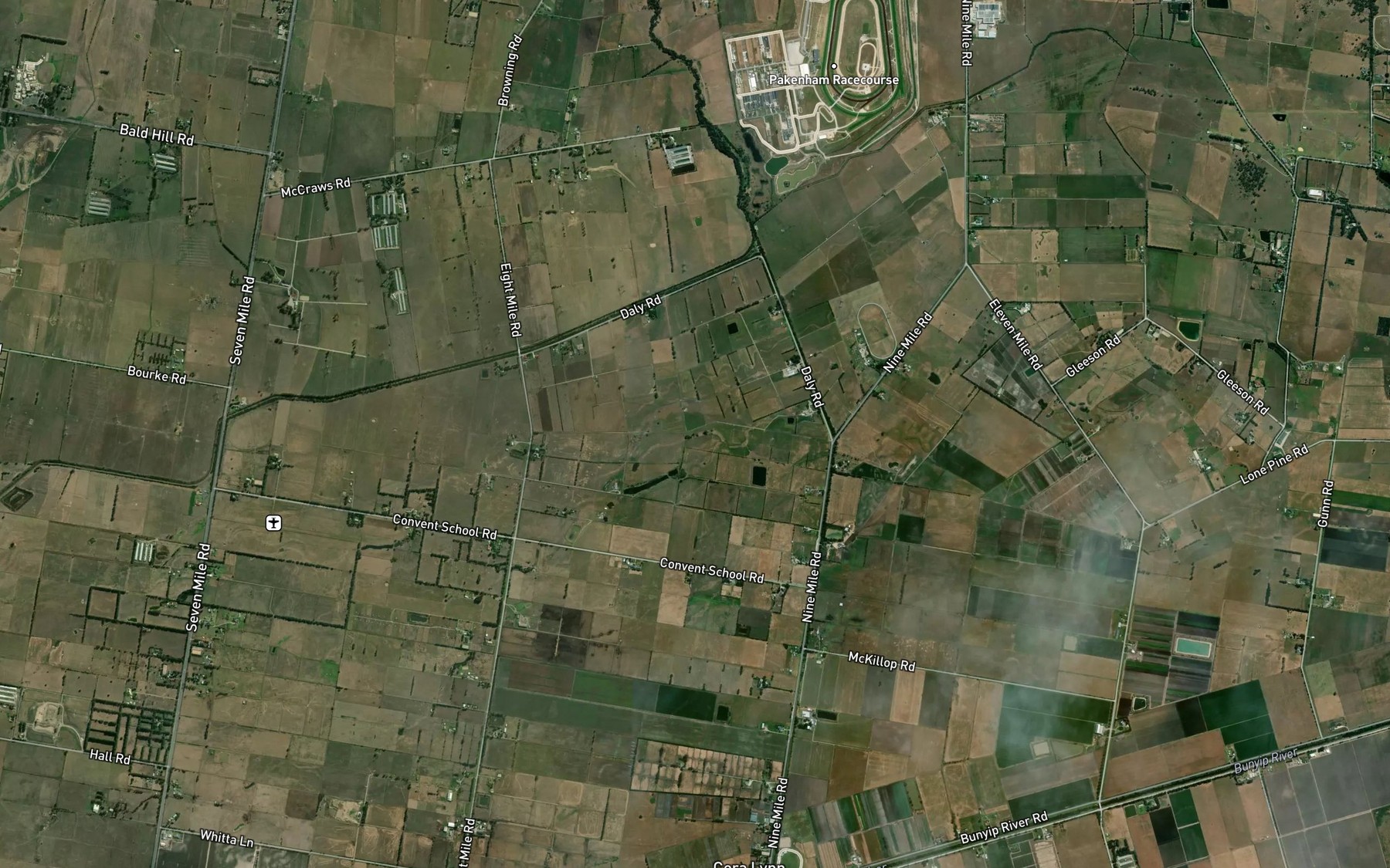 Satellite map of the Ararat Creek