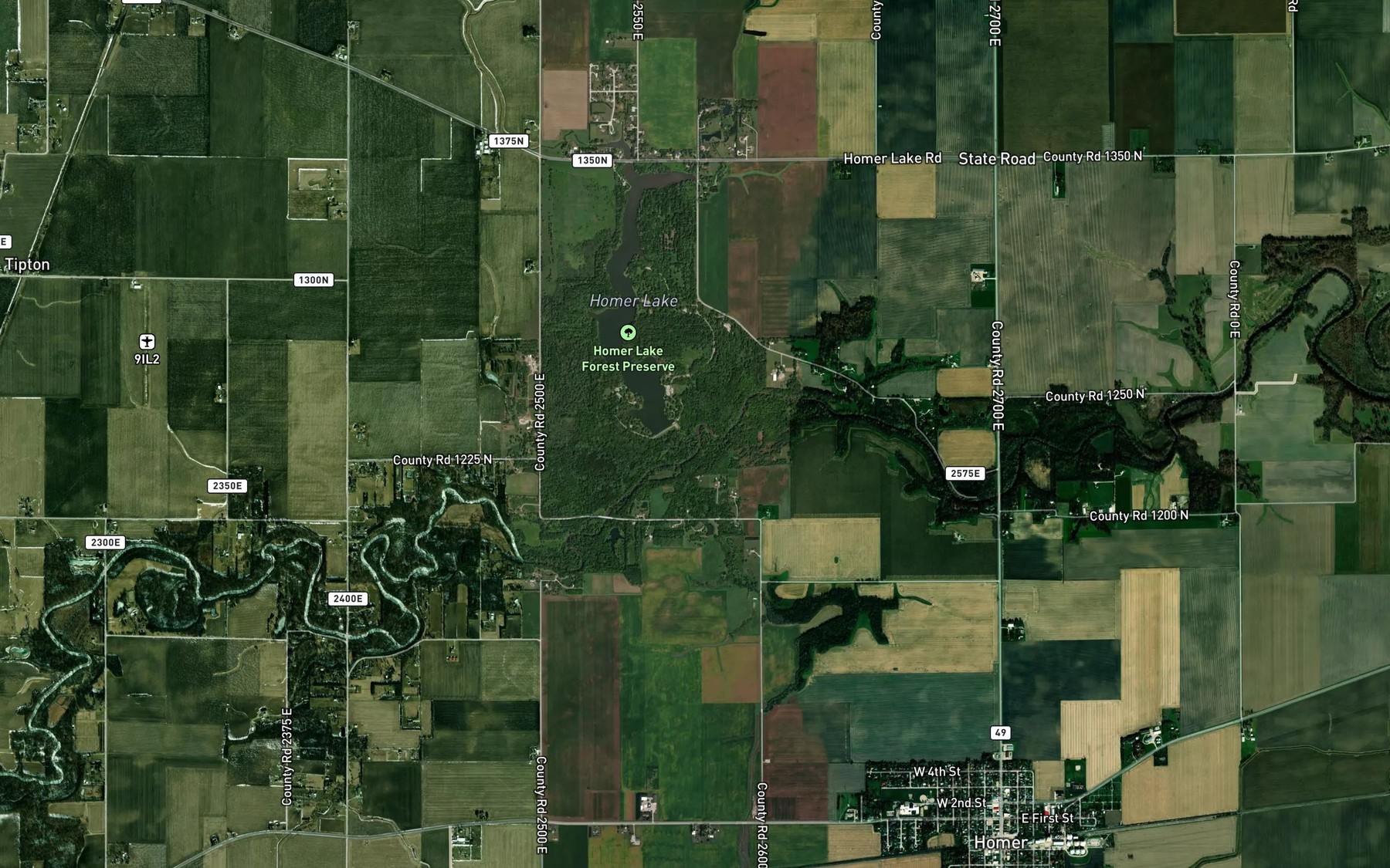 Satellite map of the Conkey Branch