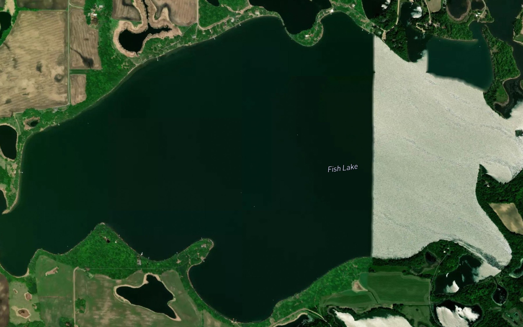 Satellite map of the Fish Lake