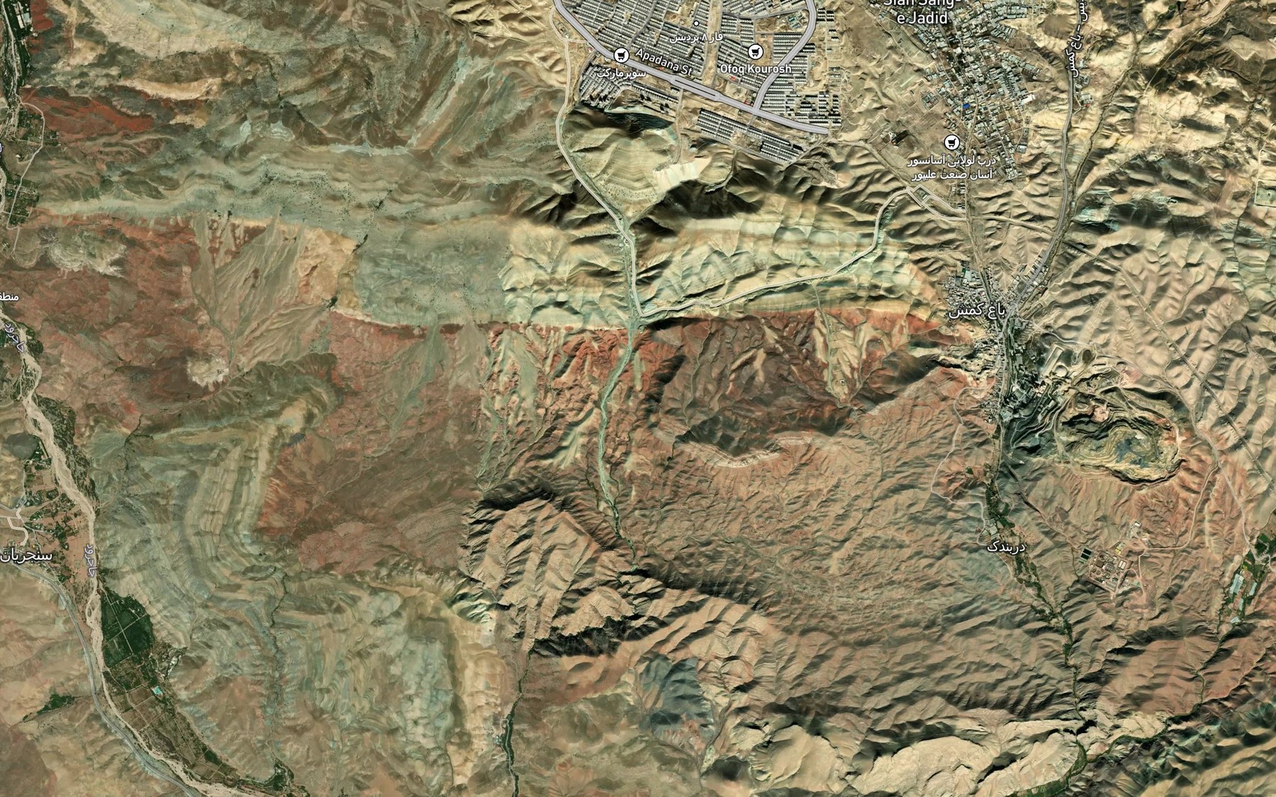 Satellite map of the Sorkh Cheshmeh