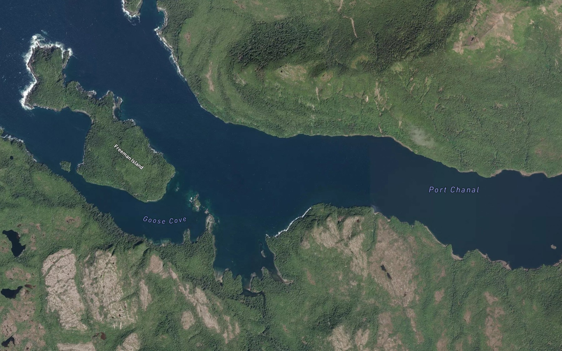 Satellite map of the Port Chanal