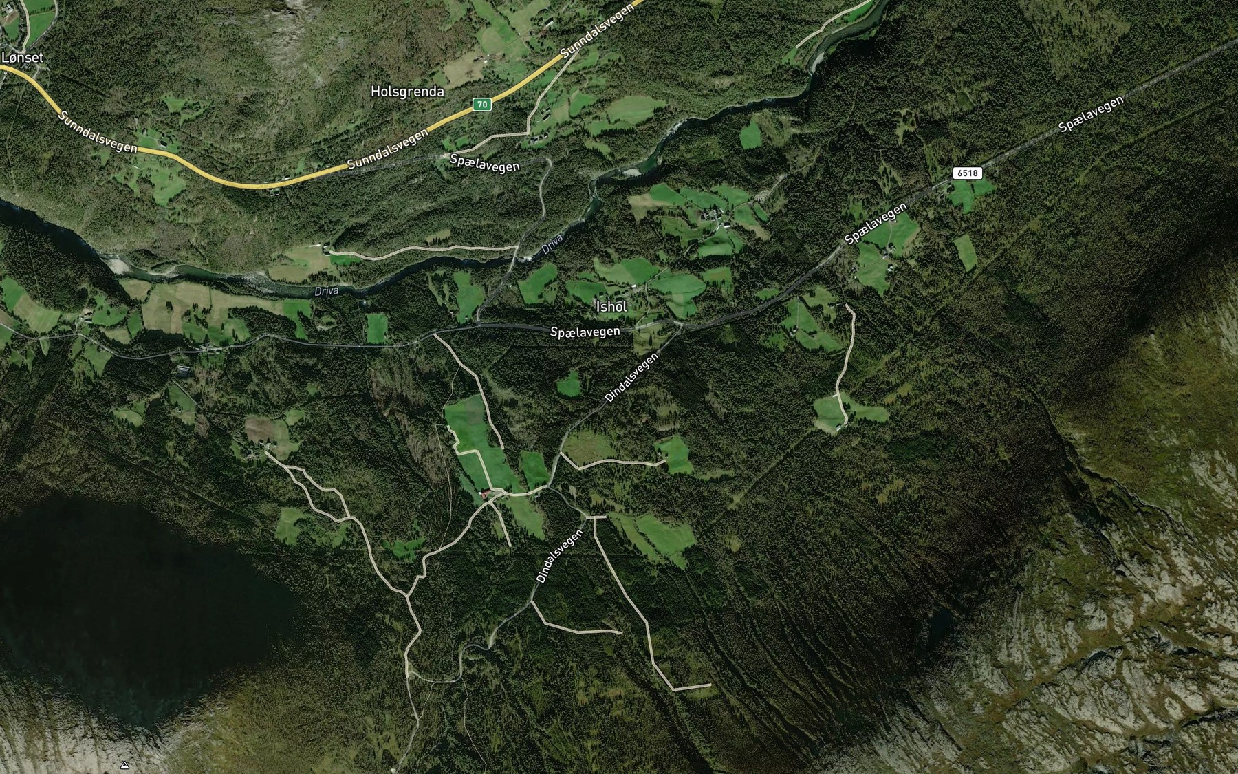 Satellite map of the Sandabekken
