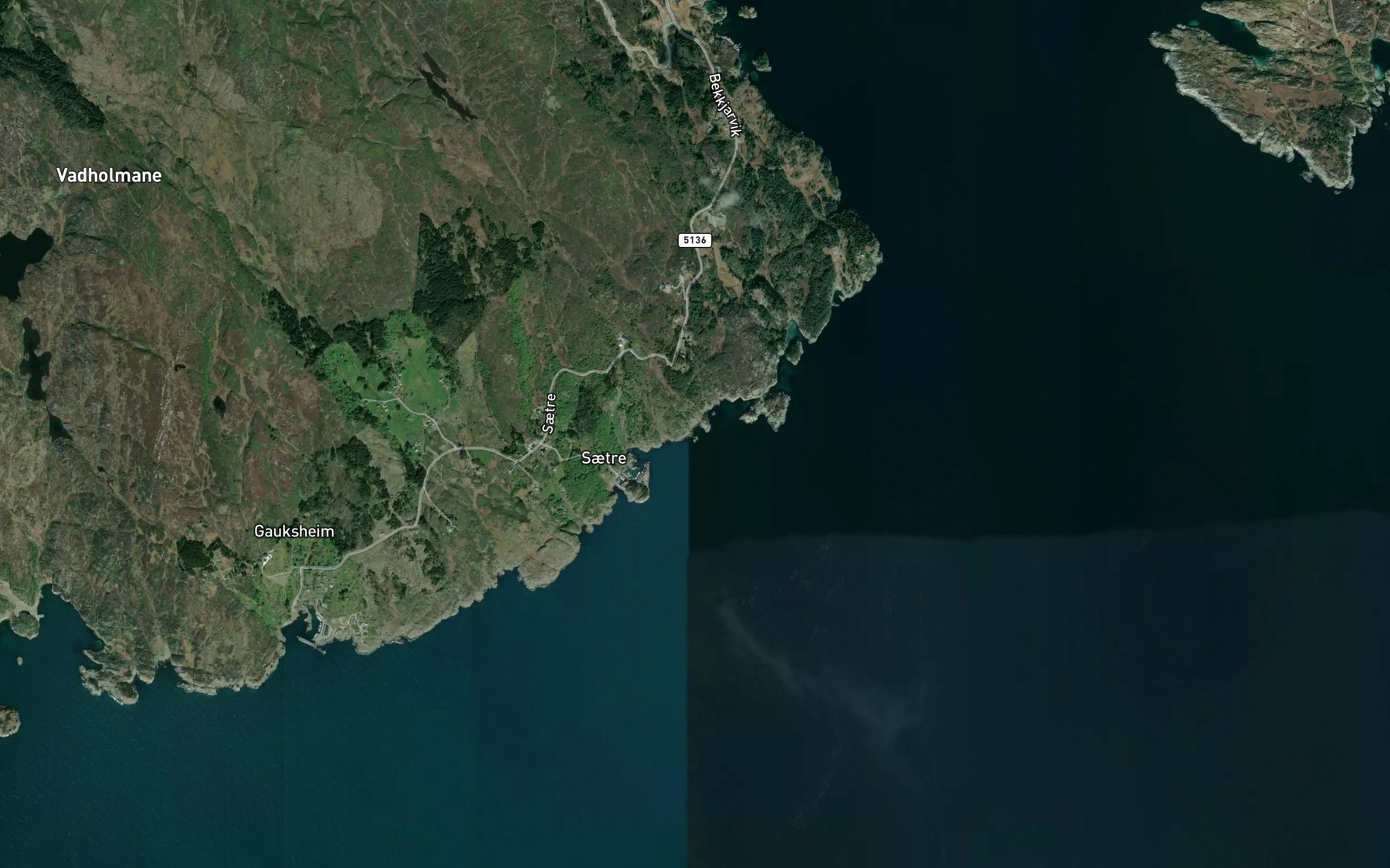 Satellite map of the Tveitevika