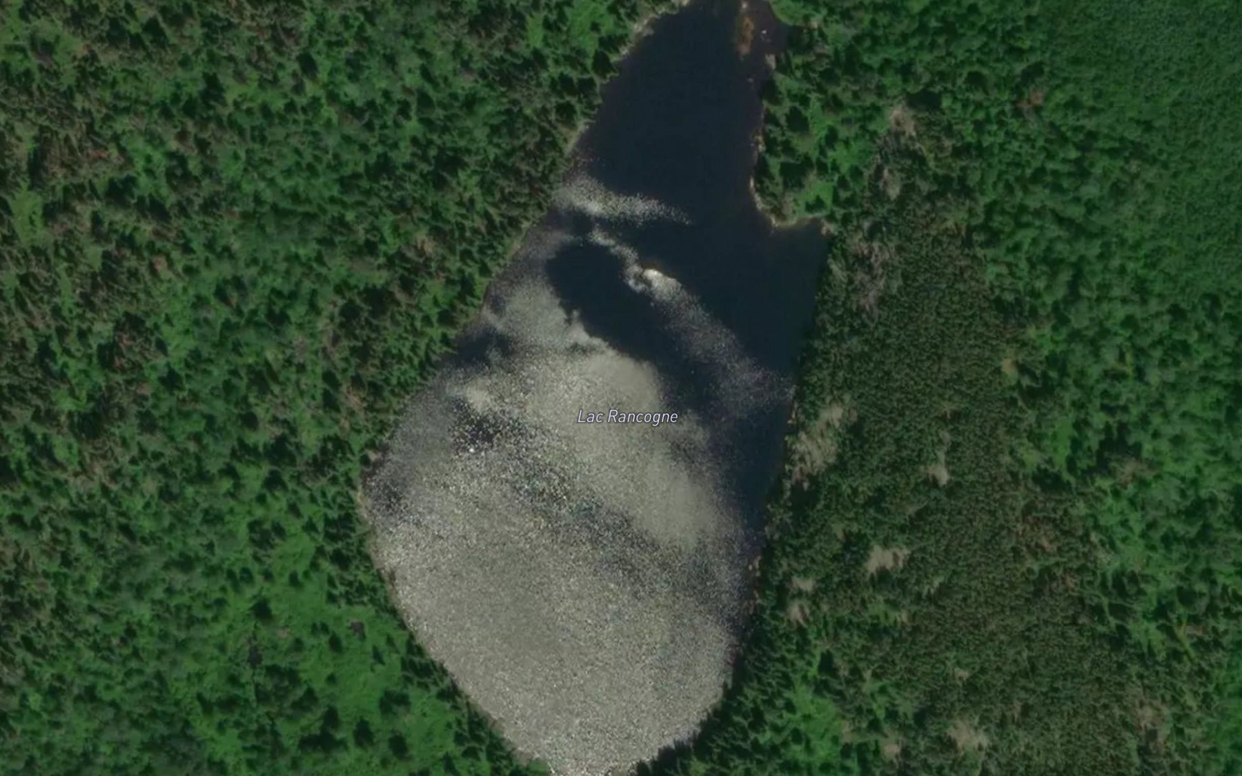 Satellite map of the Lac Rancogne