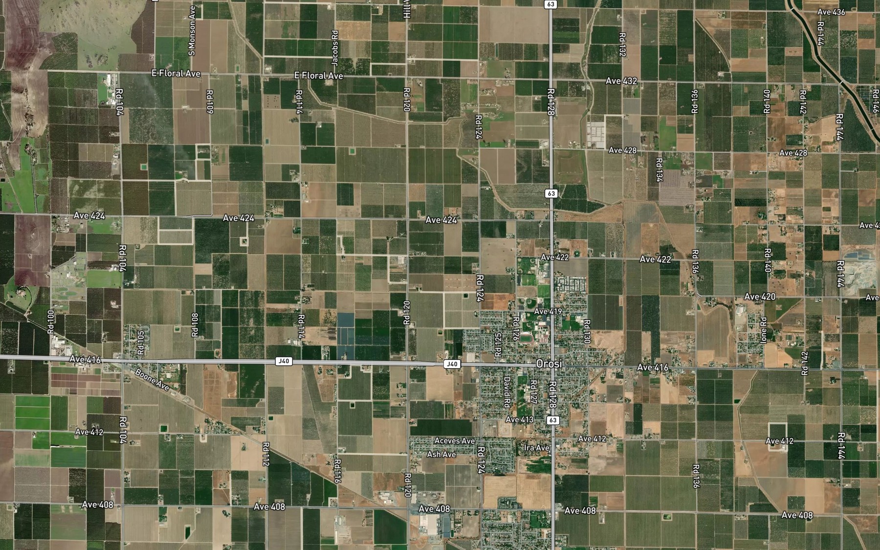 Satellite map of the Bump and Edmiston Ditch