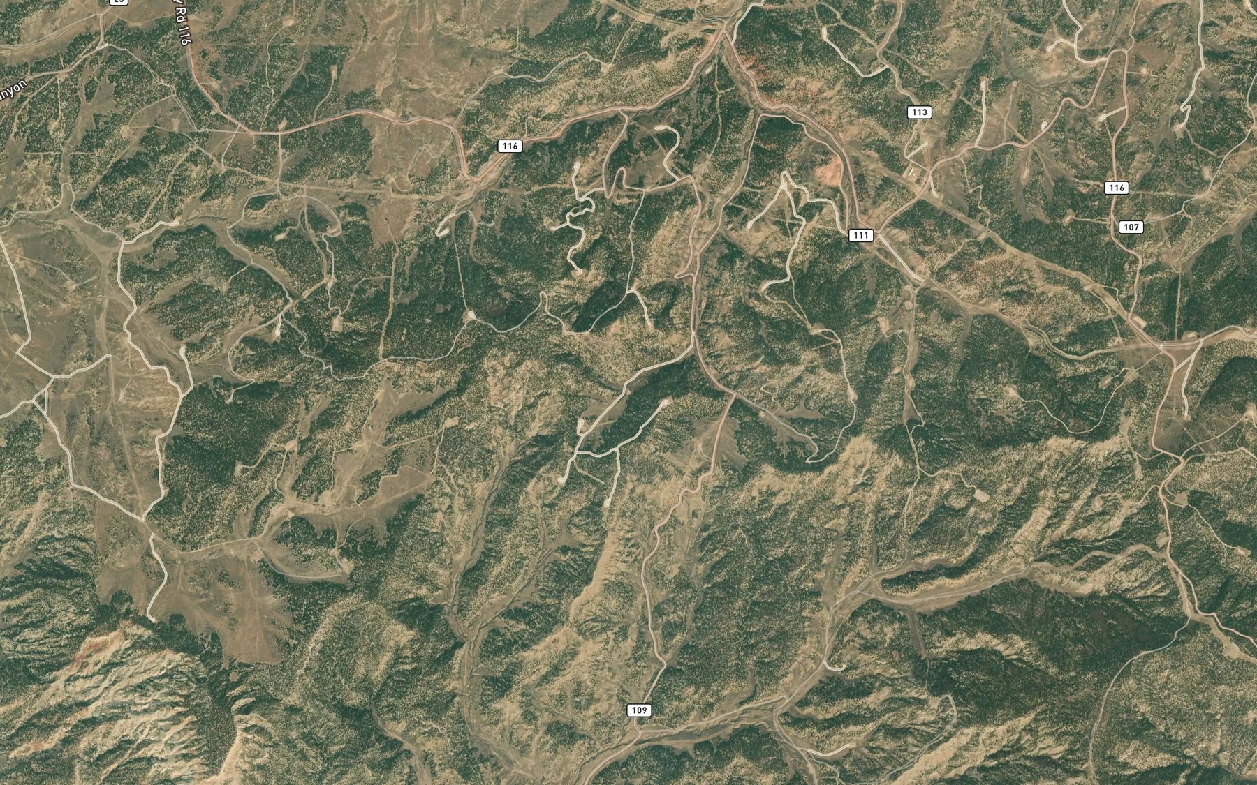 Satellite map of the Red Wash Reservoir