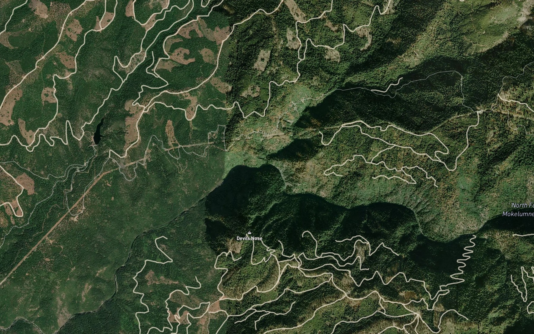 Satellite map of the Panther Creek