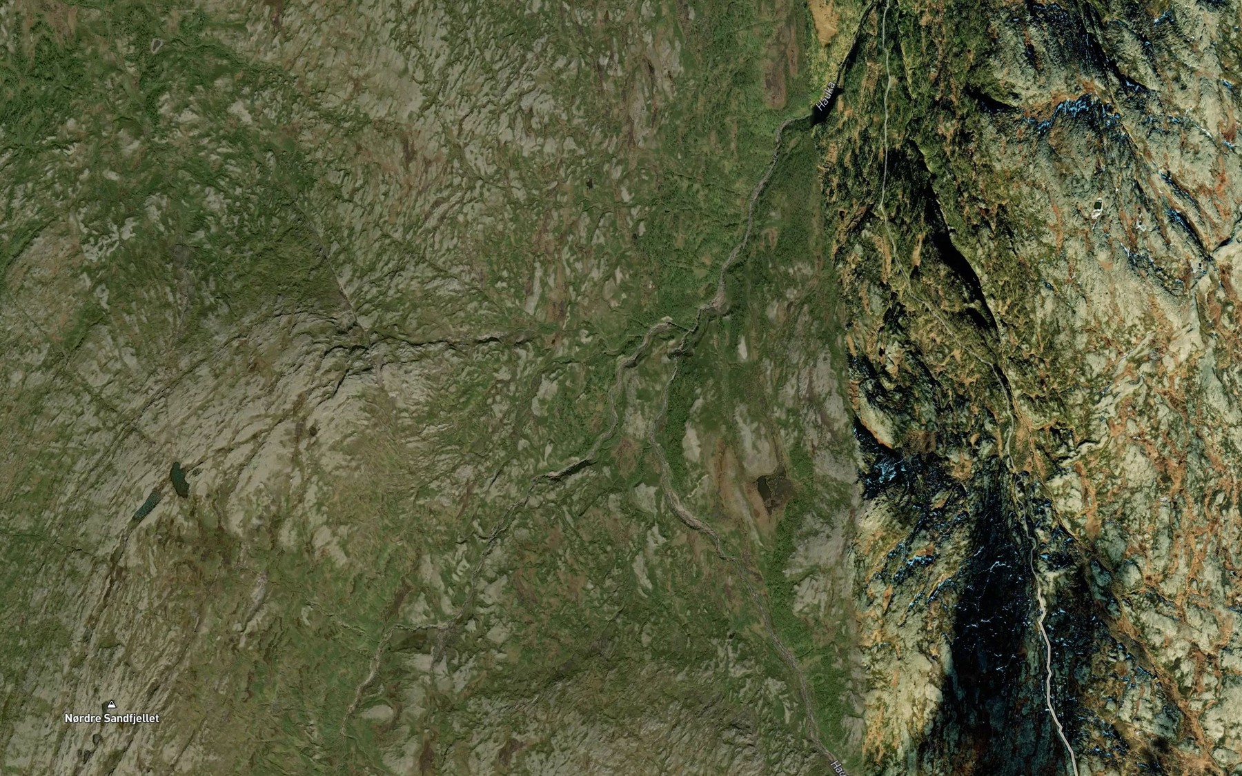 Satellite map of the Sandfjellelva