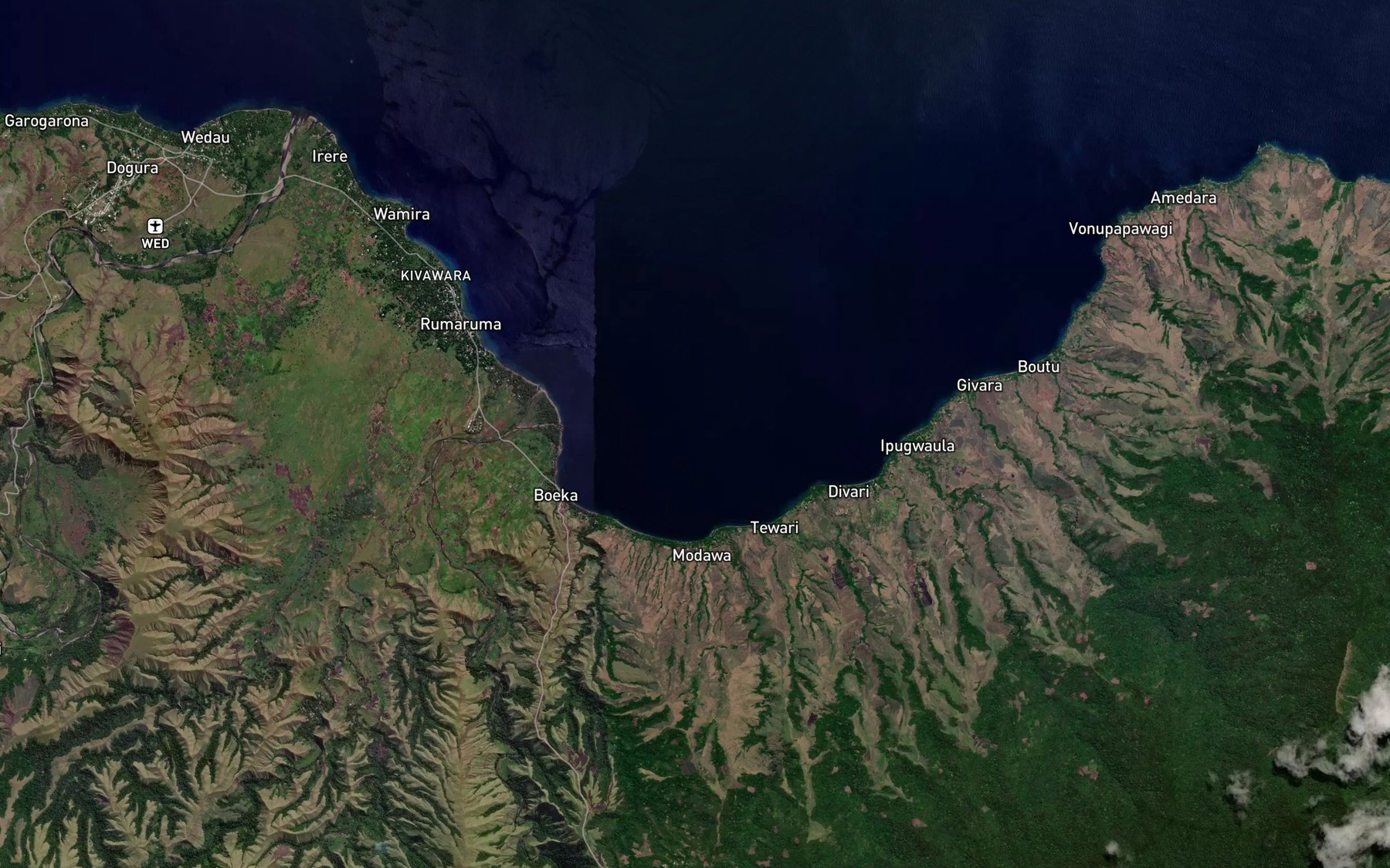 Satellite map of the Bartle Bay