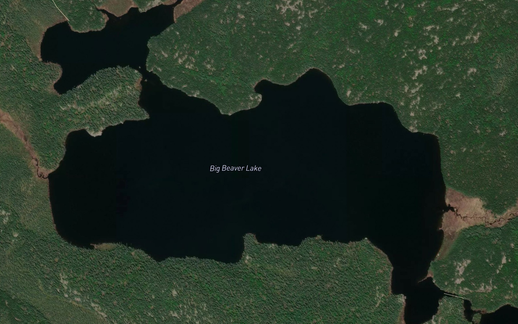 Satellite map of the Big Beaver Lake