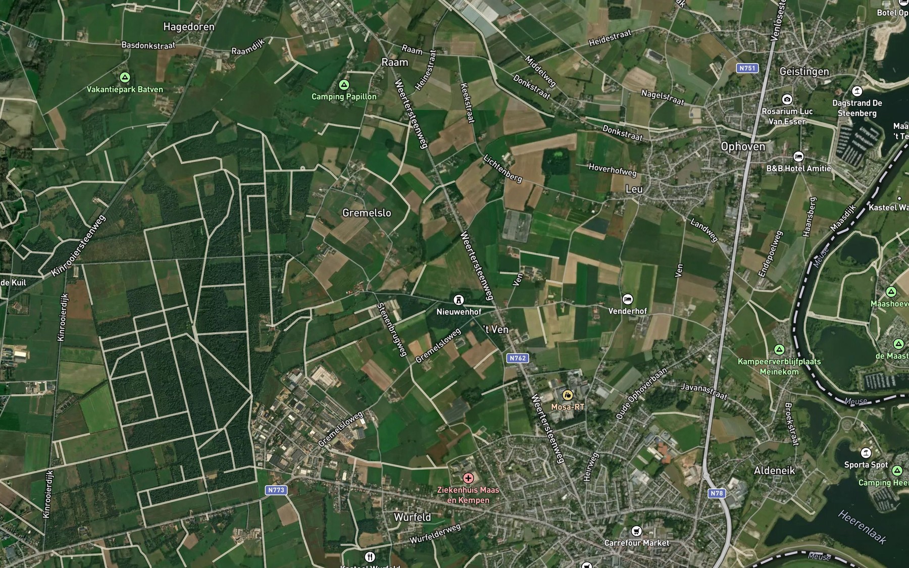 Satellite map of the Oude Maas