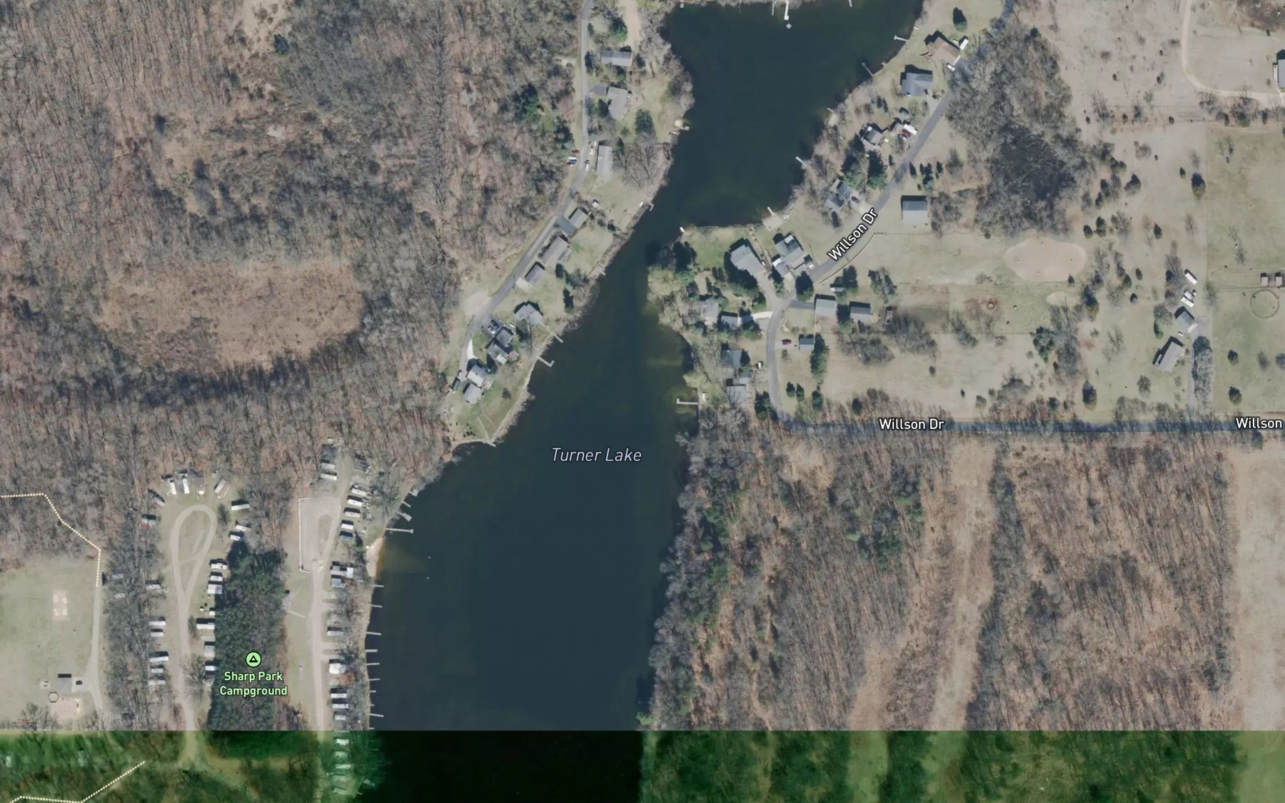 Satellite map of the Turner Lake