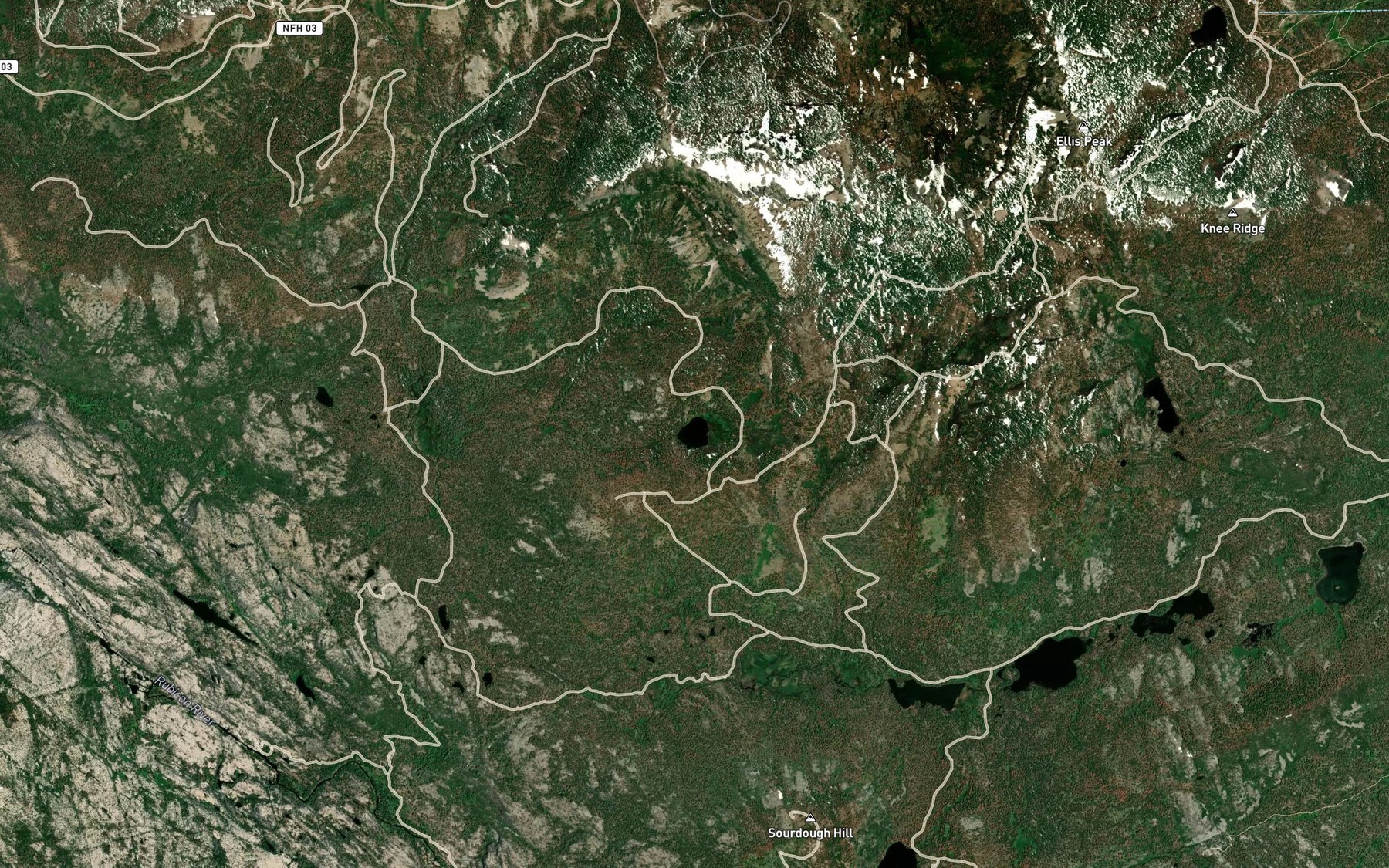 Satellite map of the Bear Lake