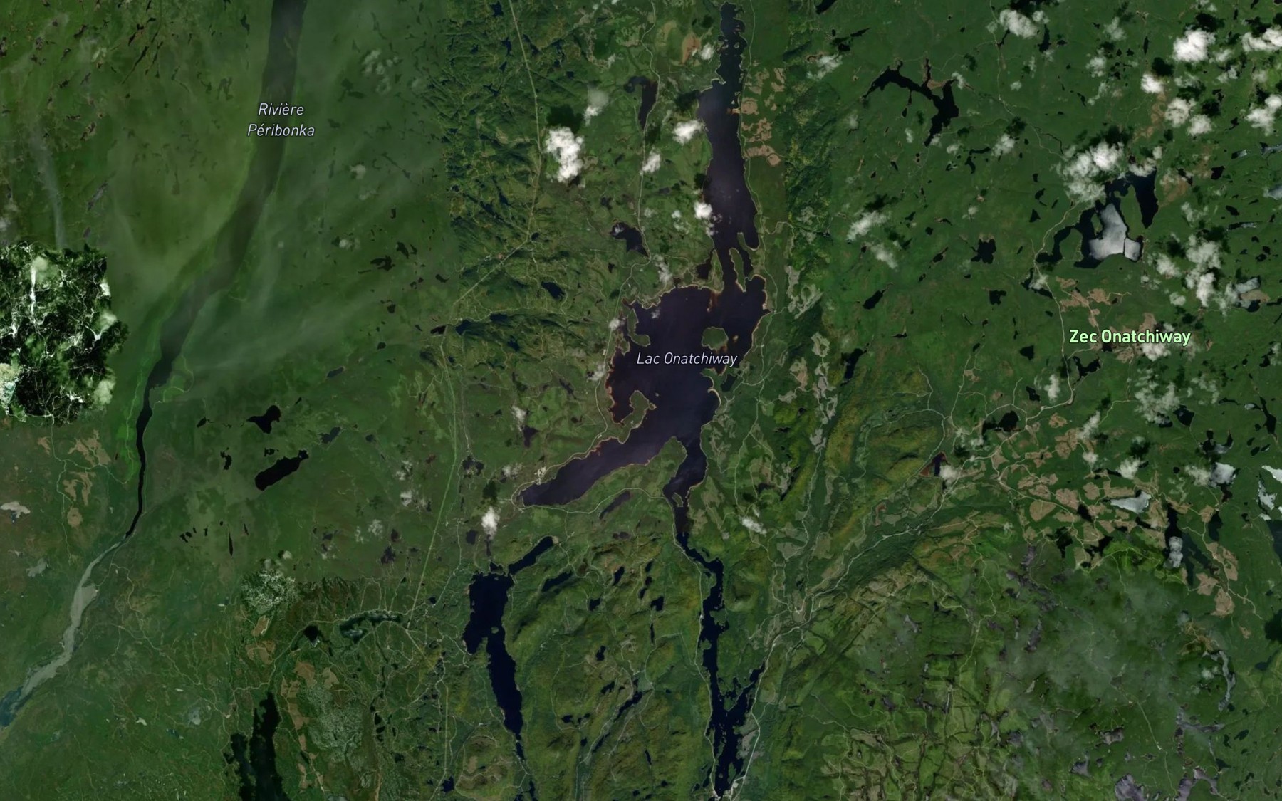 Satellite map of the Lac Onatchiway