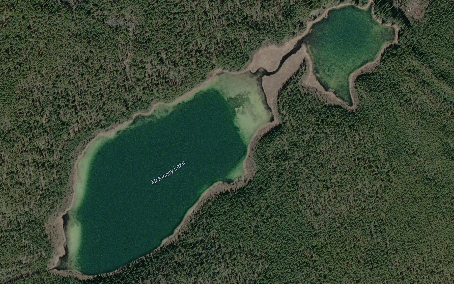 Satellite map of the McKinney Lake