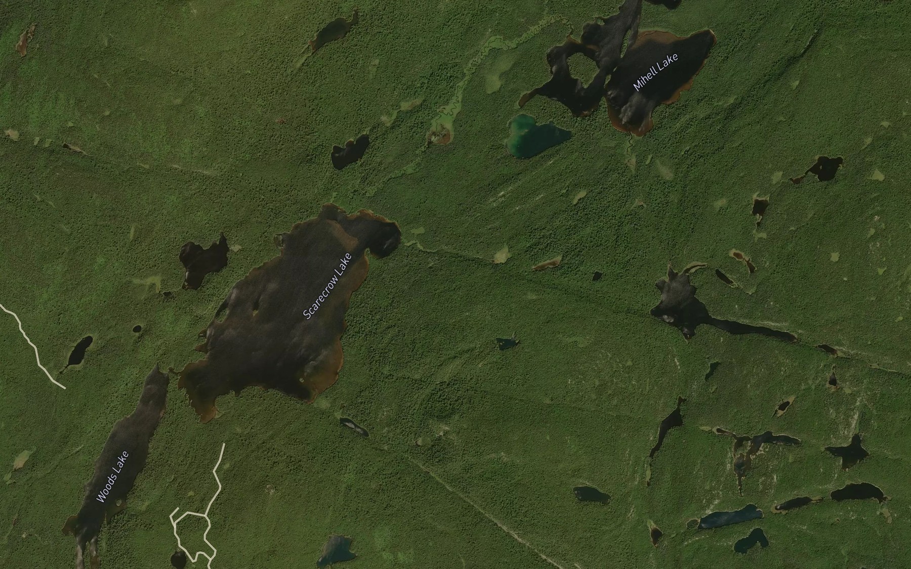 Satellite map of the Scarecrow Creek