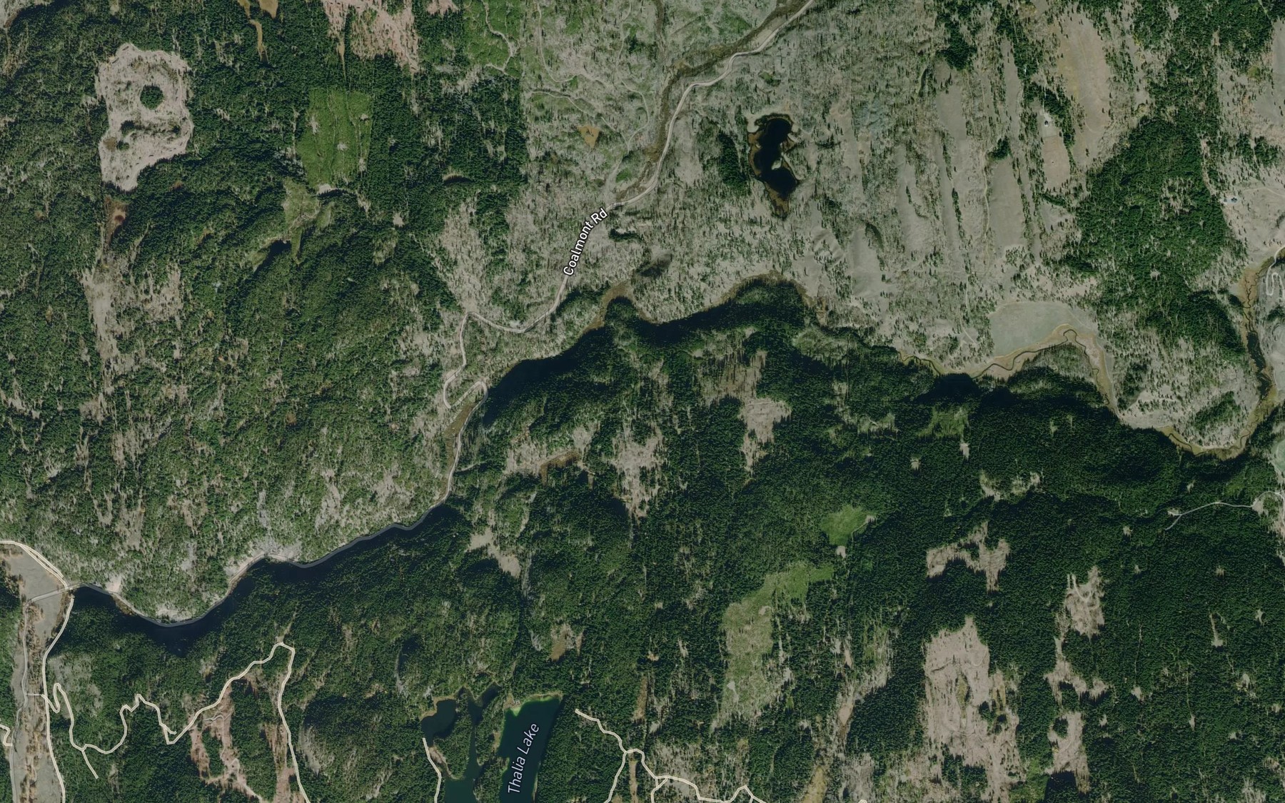 Satellite map of the McCullough Creek