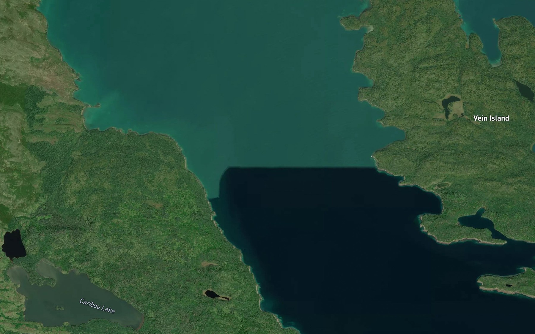 Satellite map of the Simpson Channel