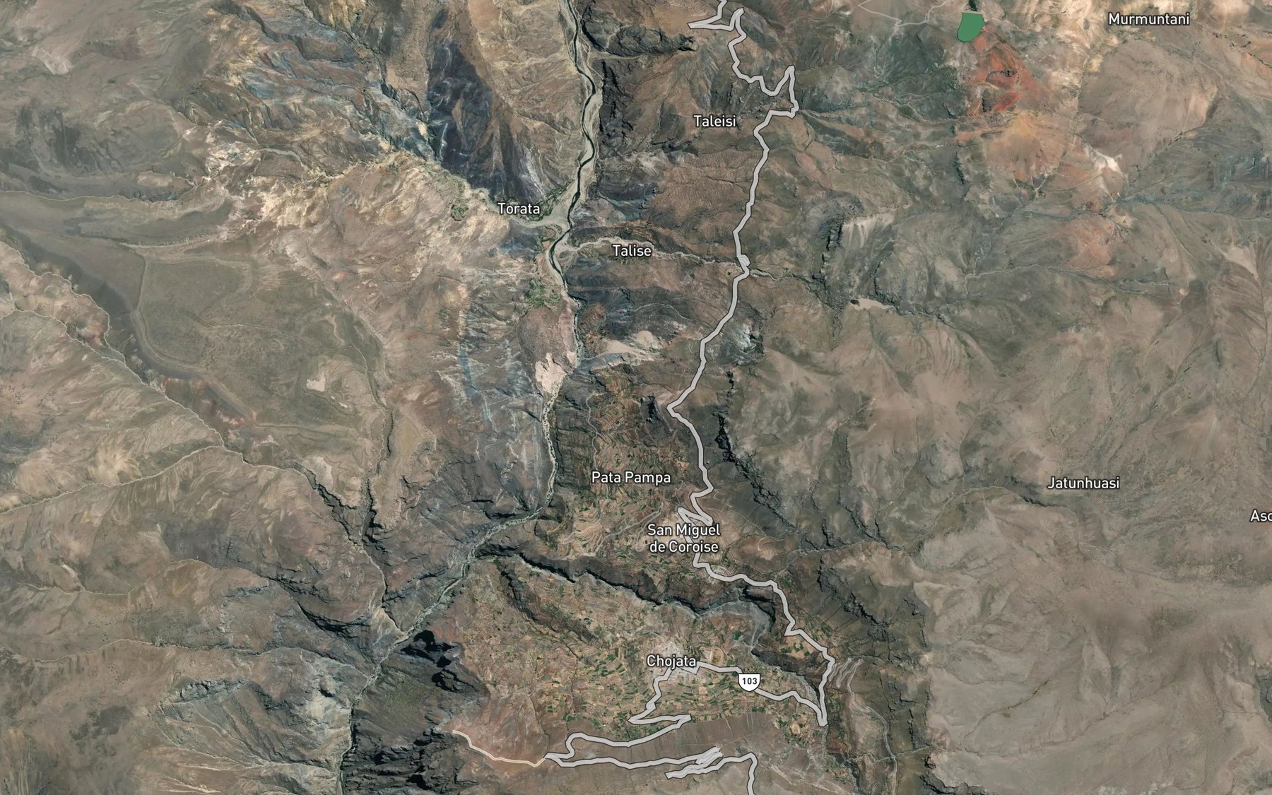 Satellite map of the Rio Chojata