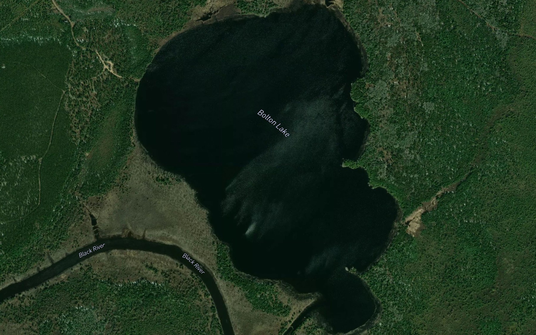 Satellite map of the Bolton Lake
