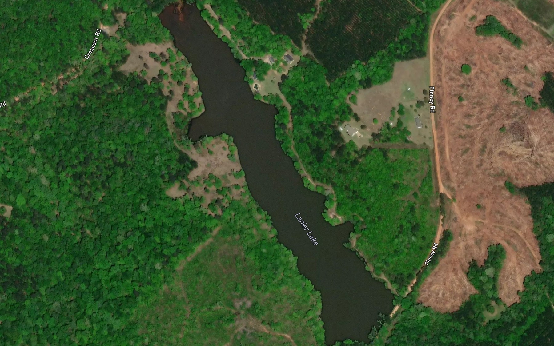 Satellite map of the Lanier Lake