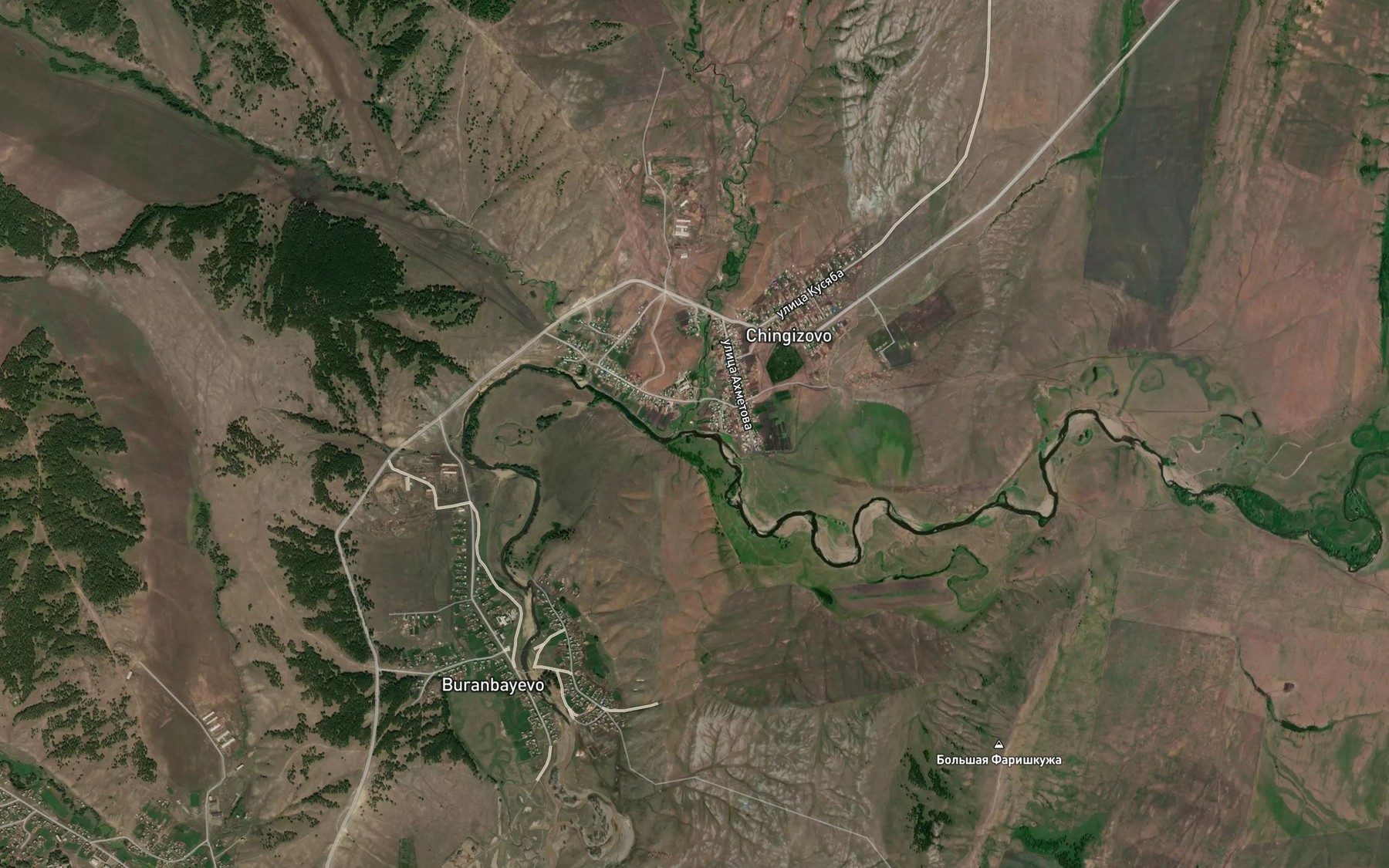 Satellite map of the Kusyaba