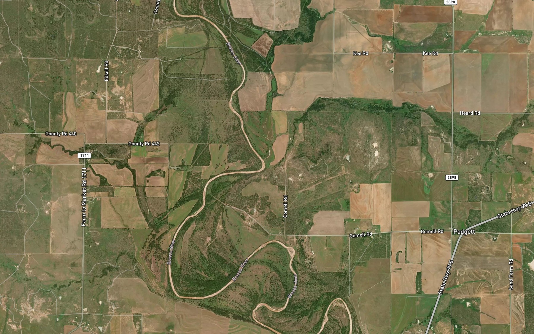 Satellite map of the Camp Creek