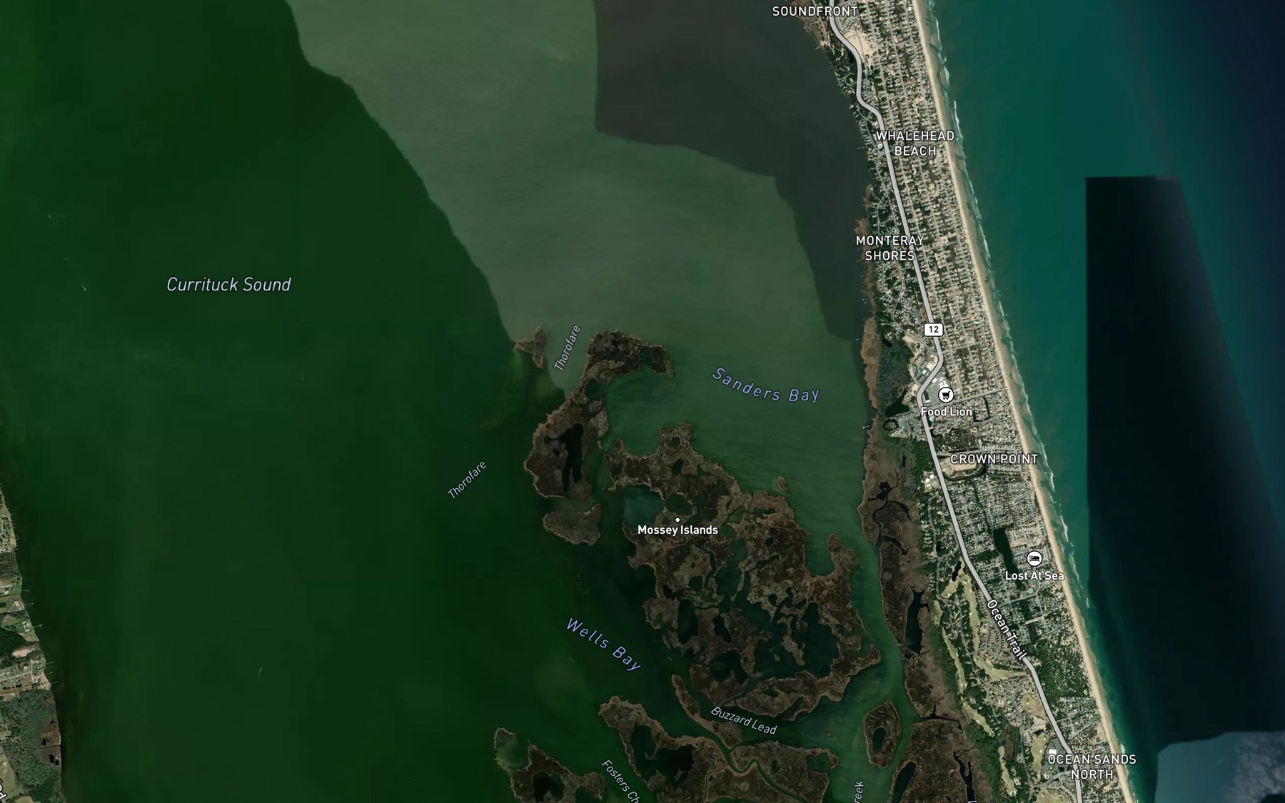 Satellite map of the Brant Island Pond