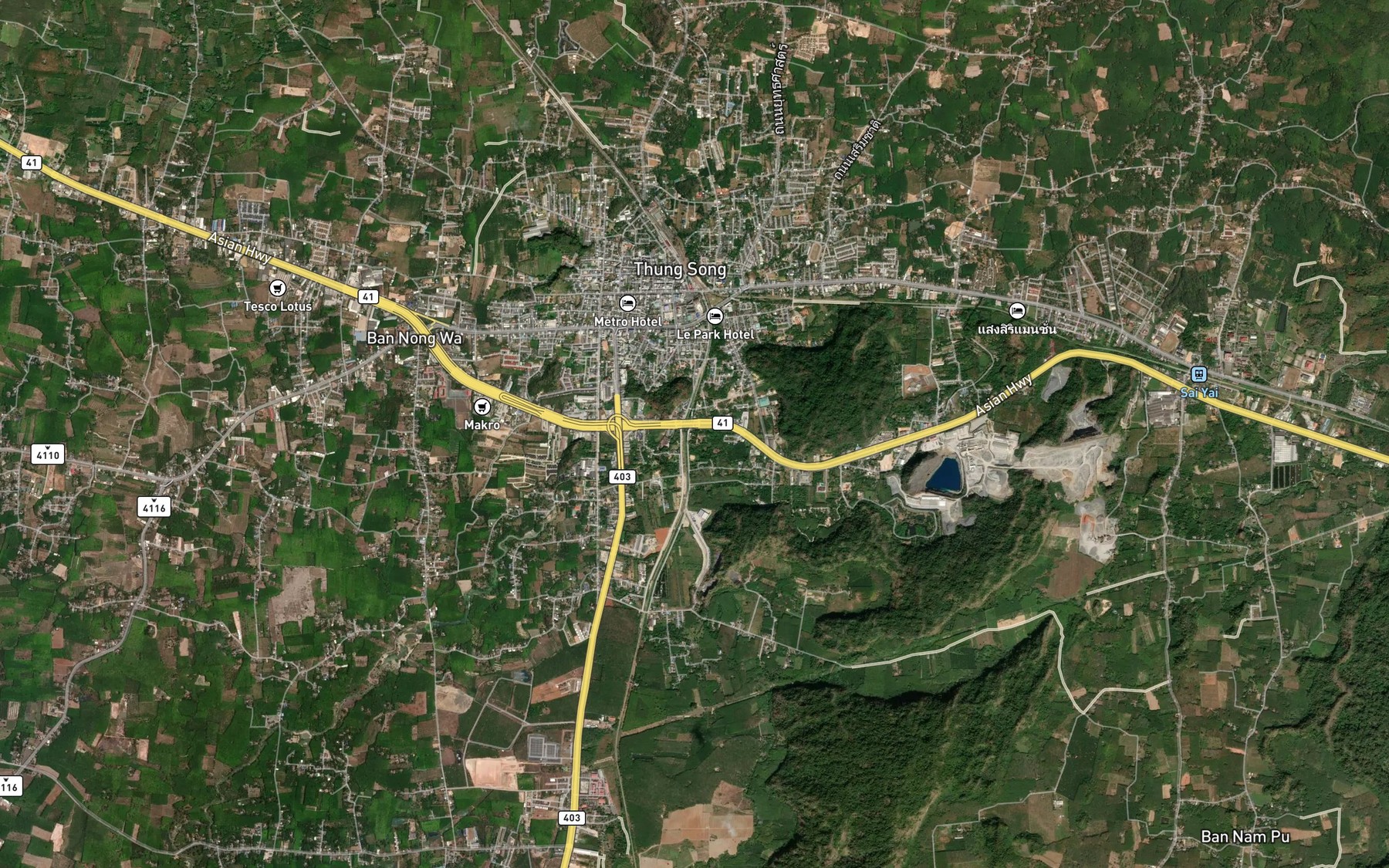 Satellite map of the Khlong Poek