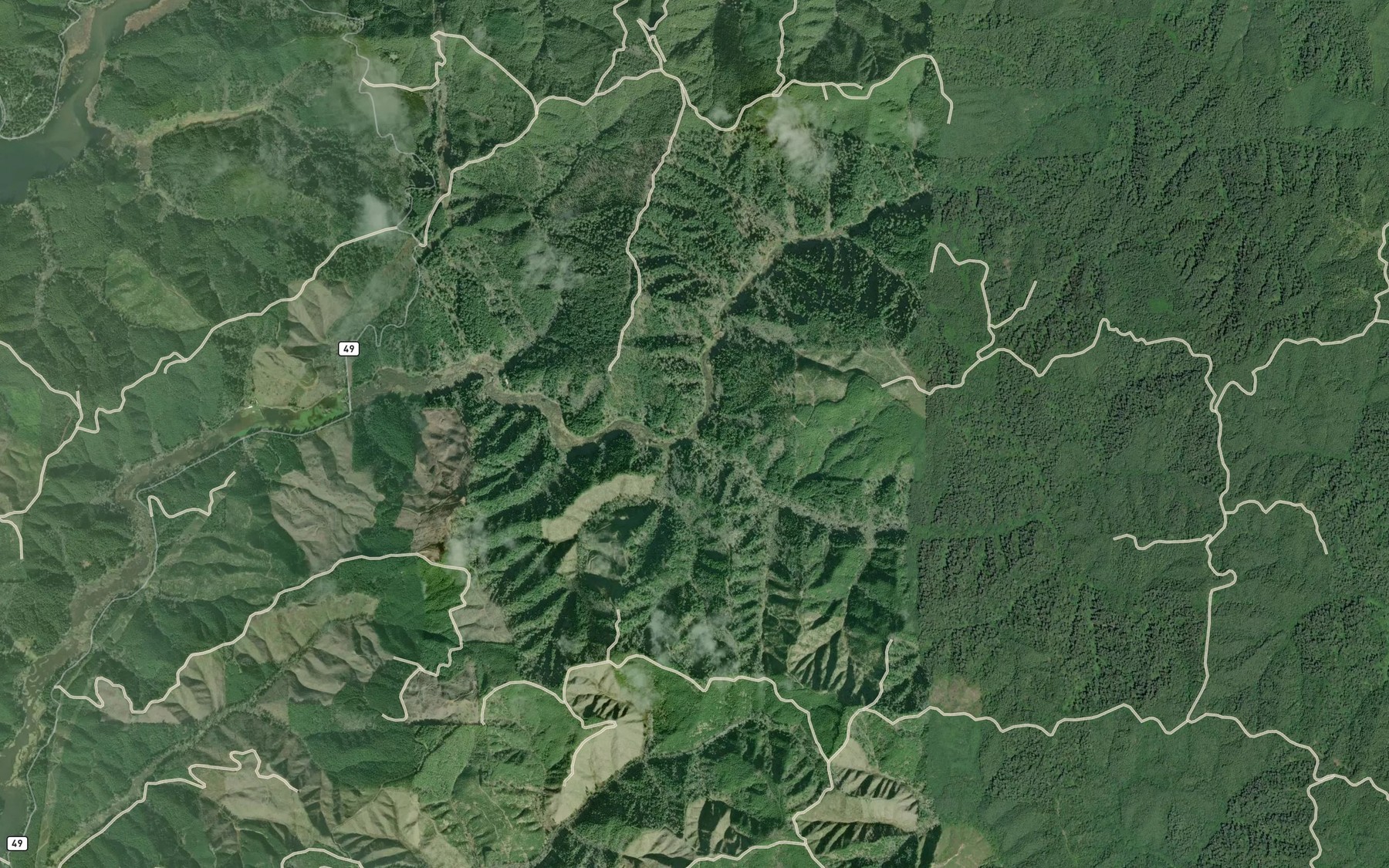 Satellite map of the Bell Creek