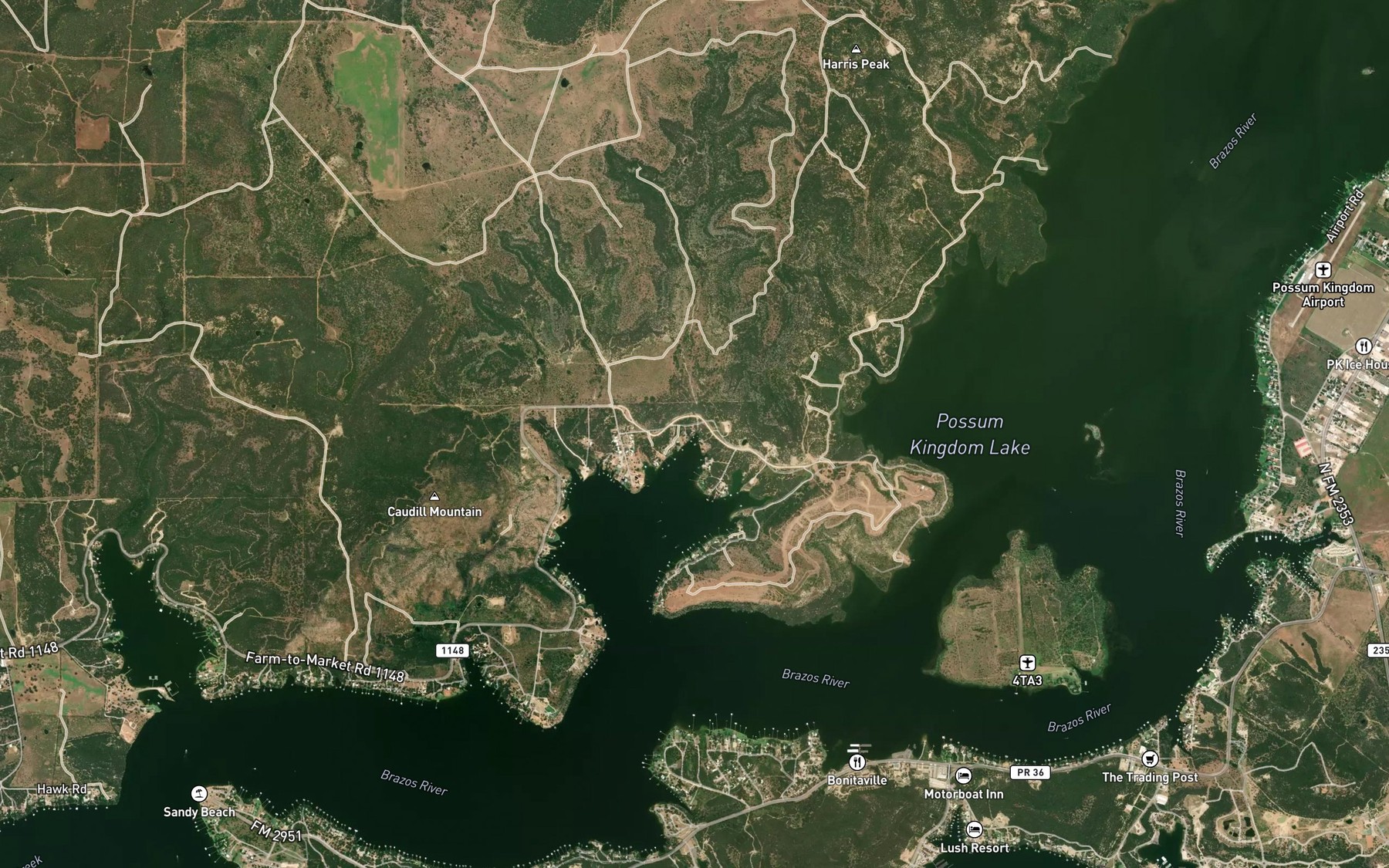 Satellite map of the Elm Creek