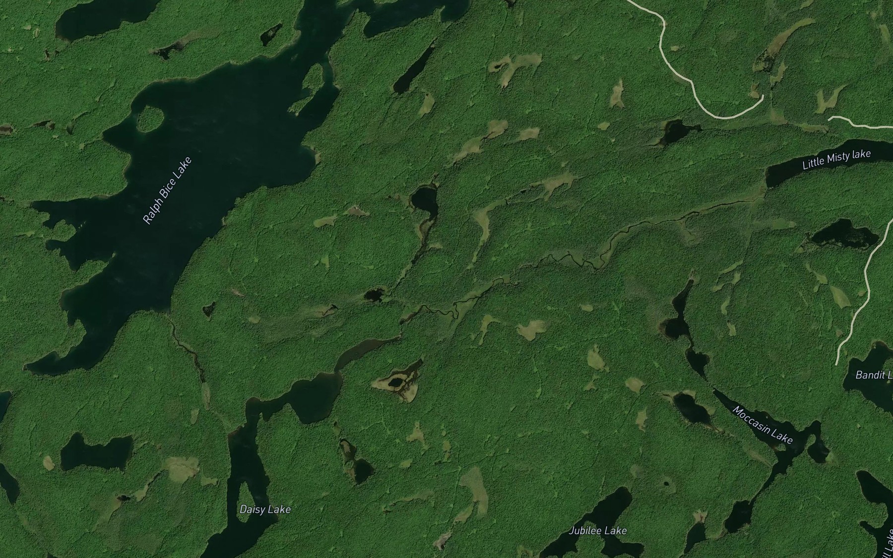 Satellite map of the Mack Creek