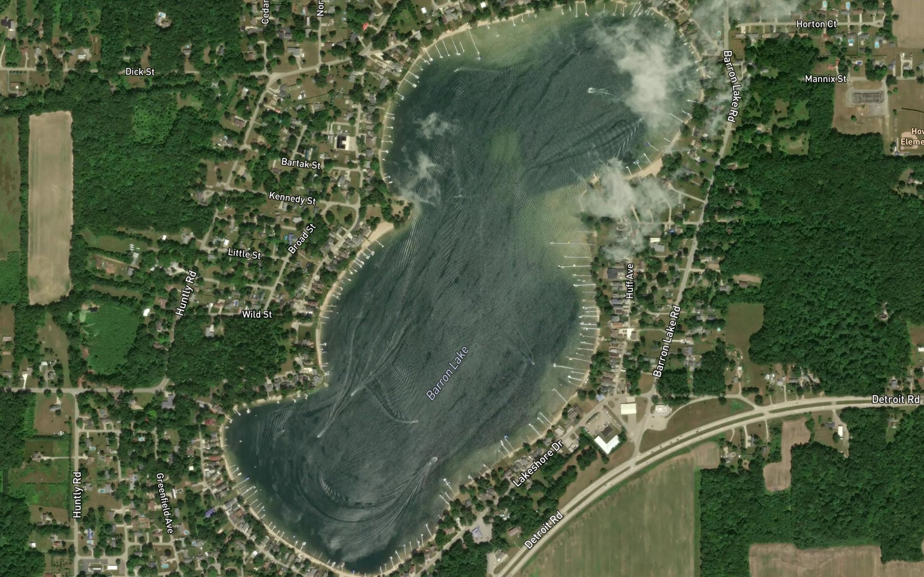 Satellite map of the Barron Lake