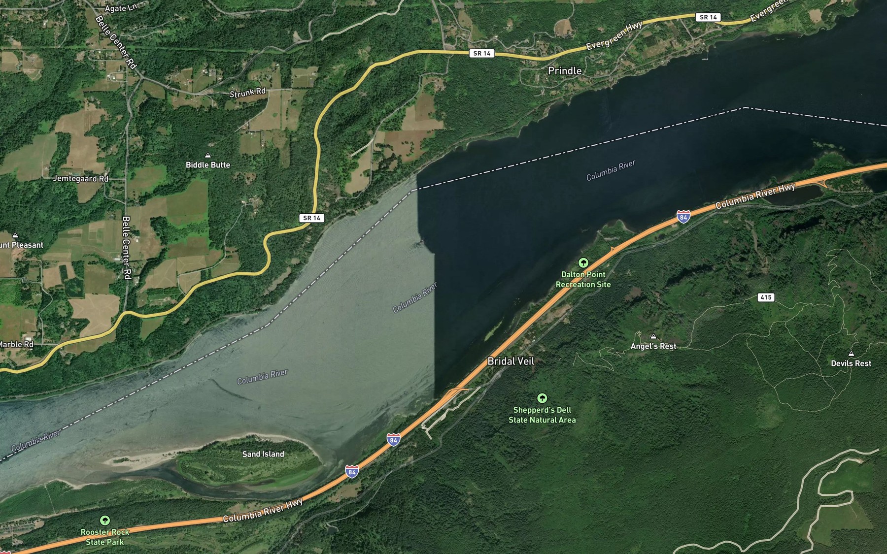 Satellite map of the Broughton Reach